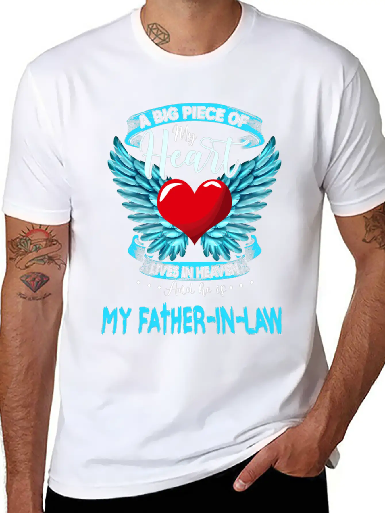 A Big Piece Of My Heart Lives In Heaven My Father Stylish Everyday T-Shirt – Unisex Basic Cotton Tee