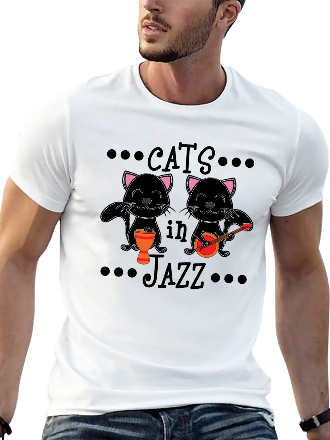 A Cute Cat Tee For Animal And Music Lovers Saying Soft Cotton Short Sleeve Tee – Unisex Wardrobe Staple