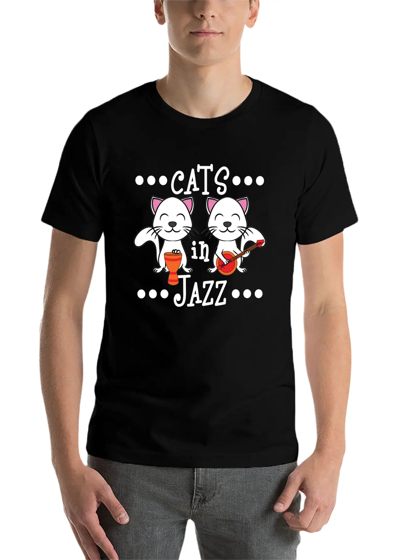 A Cute Cat Tee For Animal And Music Lovers Saying Soft Cotton Short Sleeve Tee – Unisex Wardrobe Staple