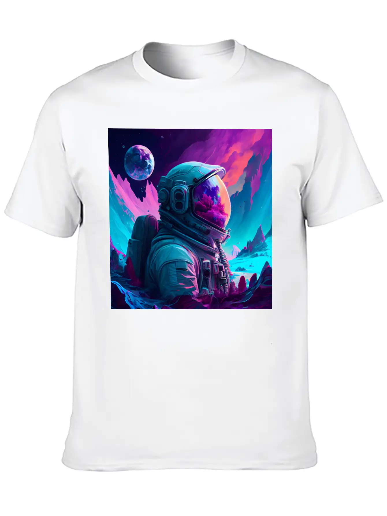 A Futuristic Astronaut In Full Spacesuit Gear Relaxed Everyday Tee – Lightweight And Durable Cotton