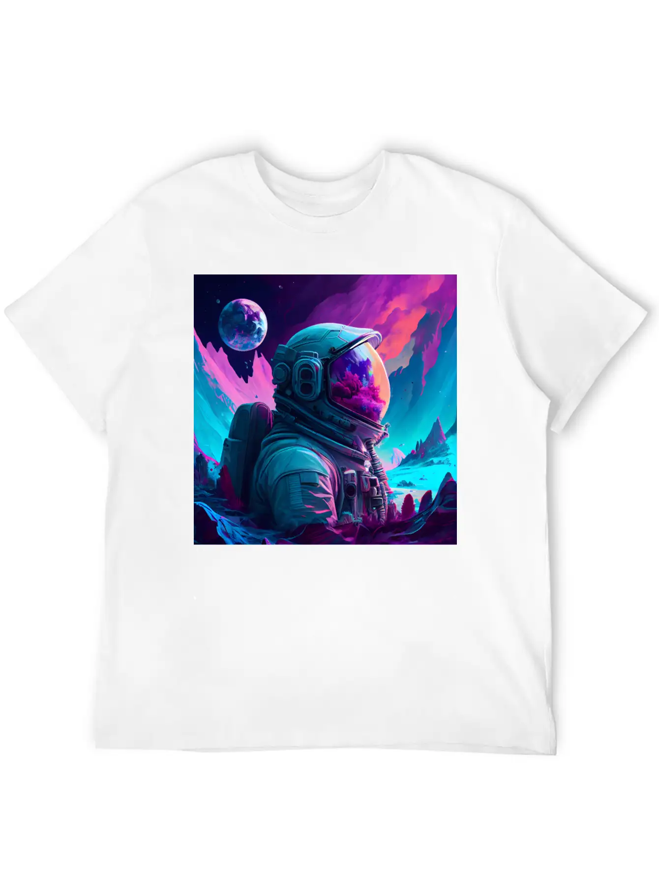 A Futuristic Astronaut In Full Spacesuit Gear Relaxed Everyday Tee – Lightweight And Durable Cotton