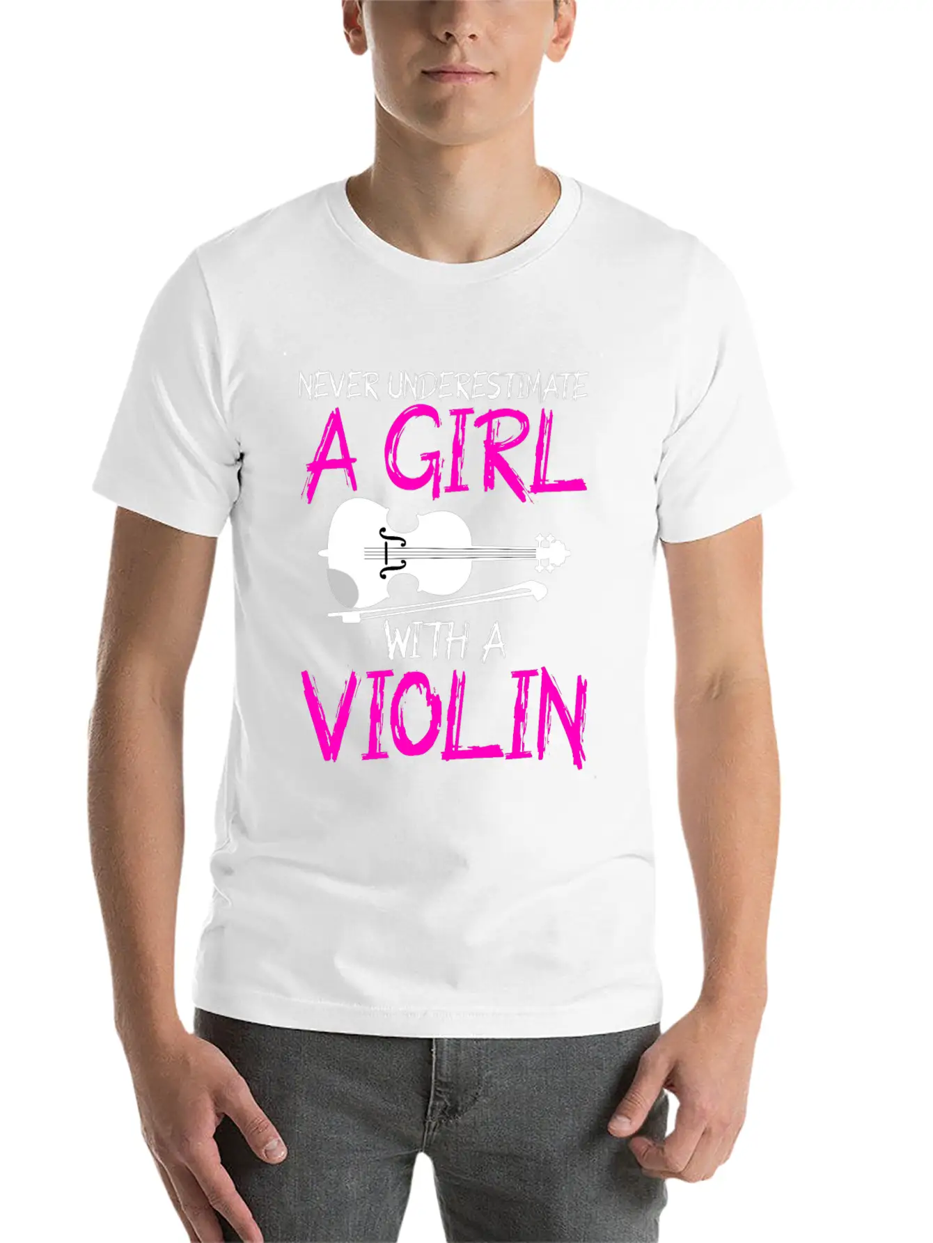 A Girl With A Violin Lightweight Cotton T-Shirt – Daily Comfort Graphic Shirt