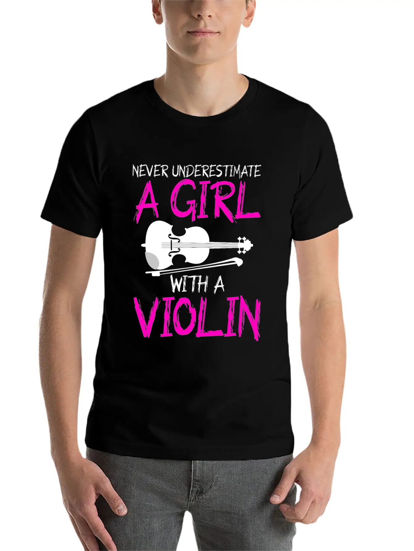 A Girl With A Violin Lightweight Cotton T-Shirt – Daily Comfort Graphic Shirt