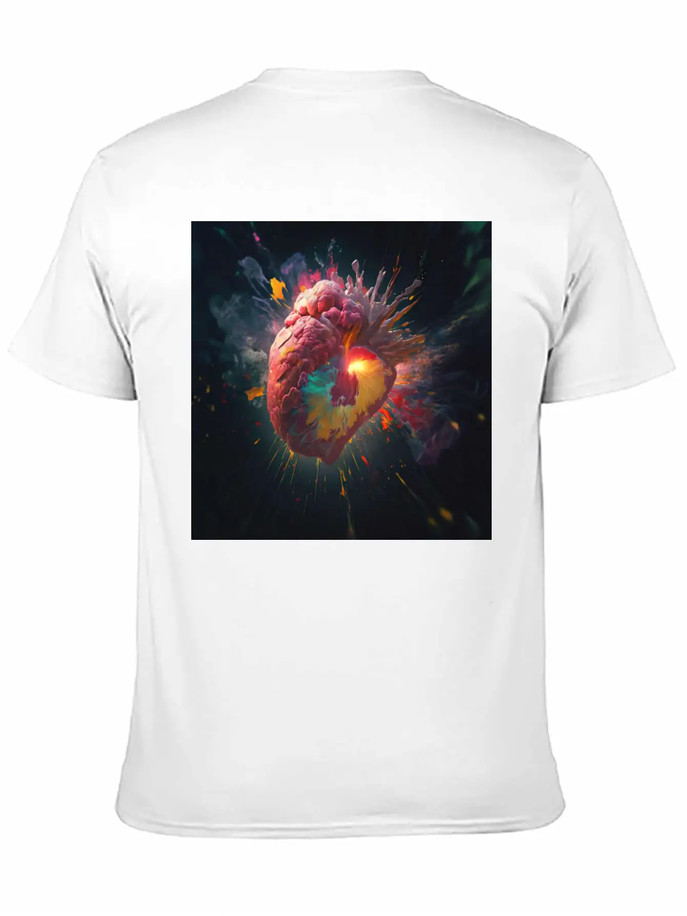 A Heart Exploding With Radiation Reimagined Basic Graphic T-Shirt – Daily Comfort In Soft Cotton