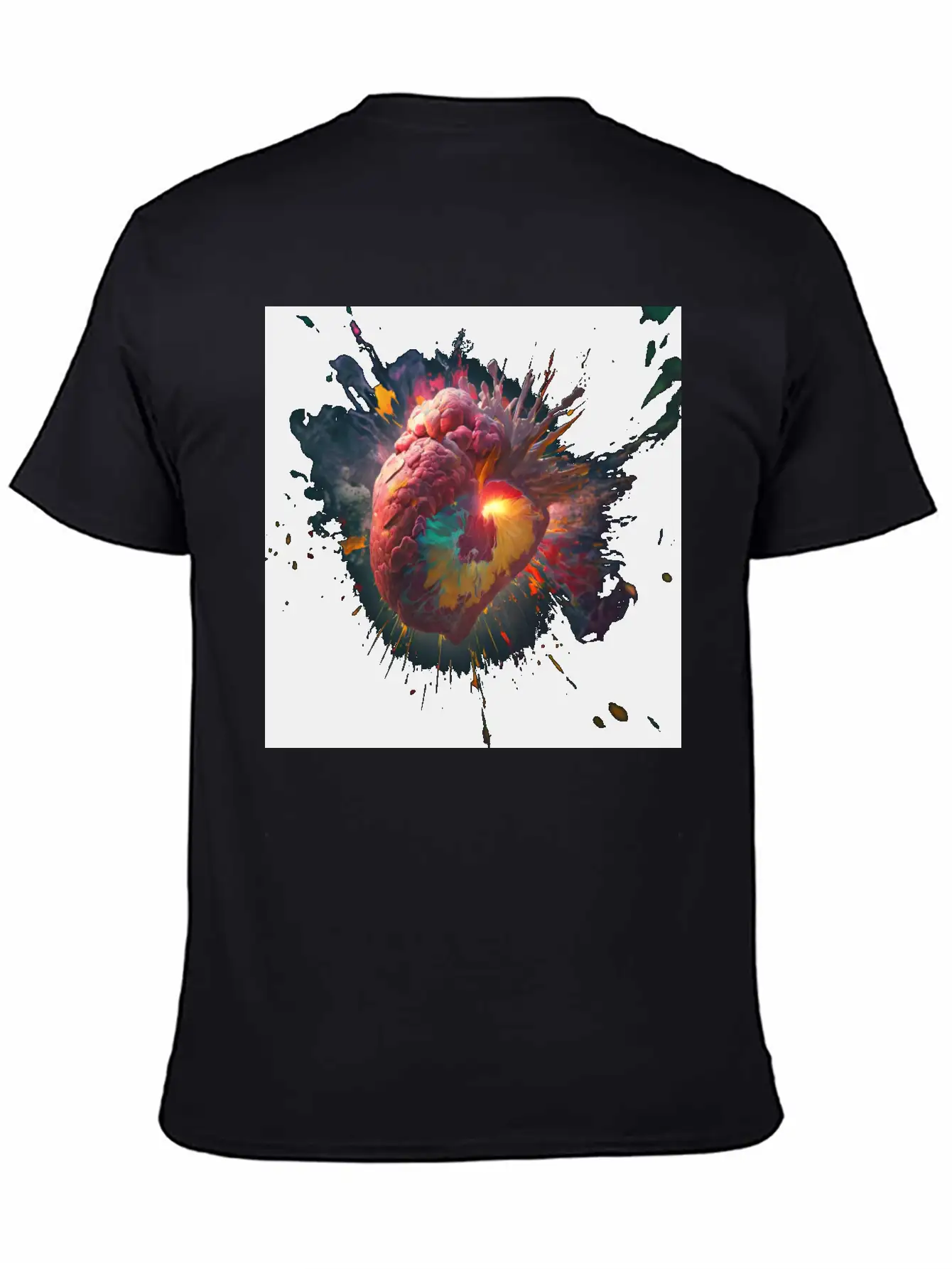 A Heart Exploding With Radiation Reimagined Basic Graphic T-Shirt – Daily Comfort In Soft Cotton