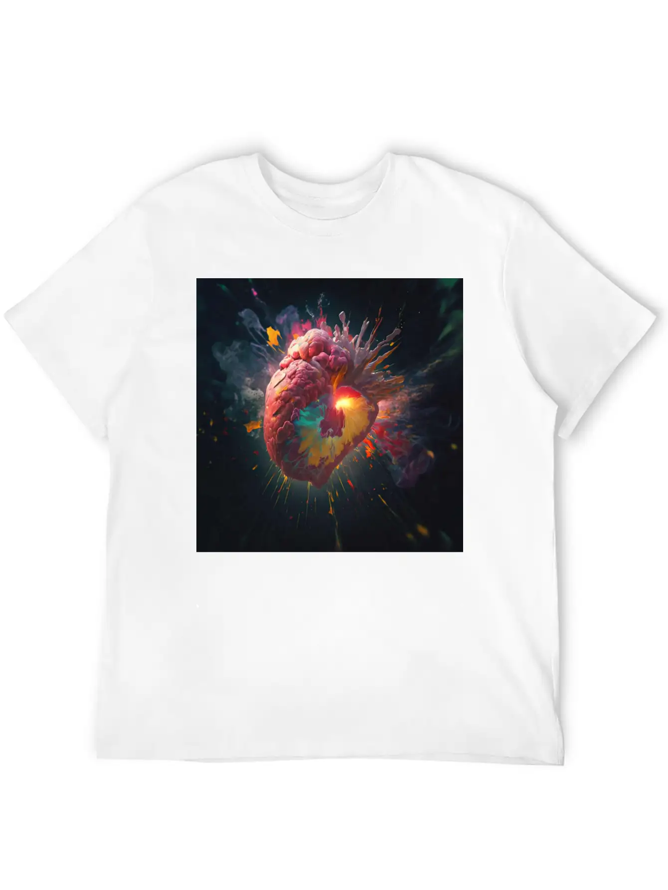 A Heart Exploding With Radiation Reimagined Basic Graphic T-Shirt – Daily Comfort In Soft Cotton