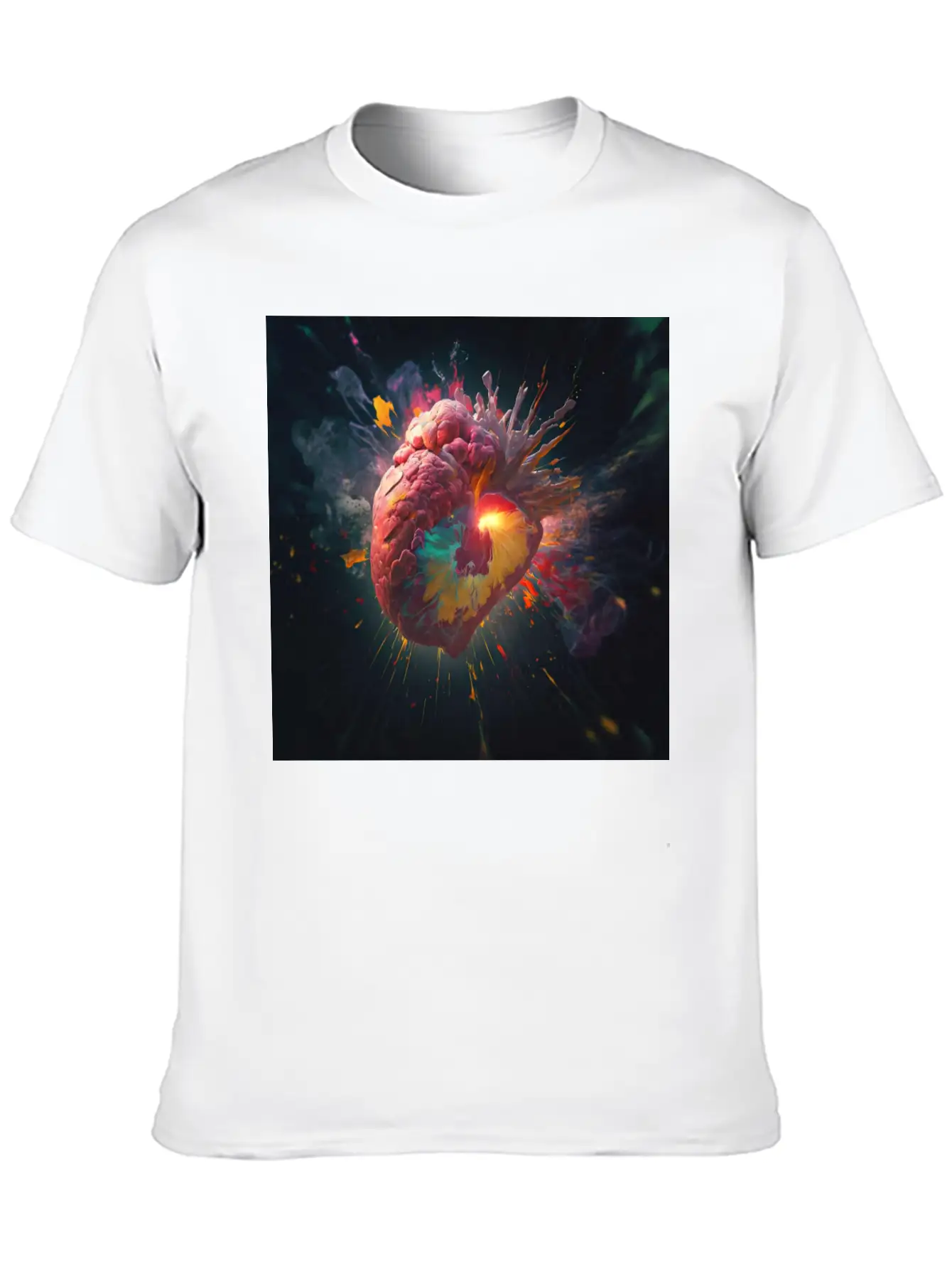 A Heart Exploding With Radiation Reimagined Basic Graphic T-Shirt – Daily Comfort In Soft Cotton