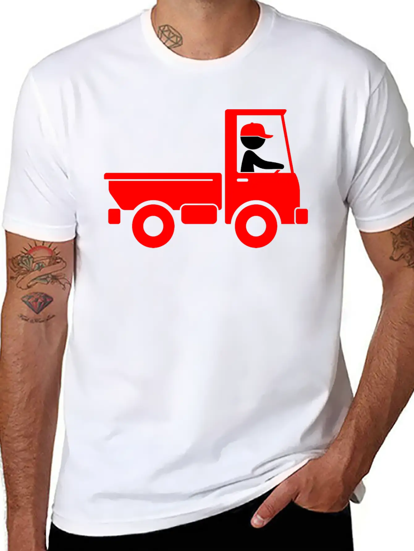 A Pickup Truck Drives To A Warehouse Classic Fit Graphic Tee For Daily Comfort – Unisex Cotton Shirt