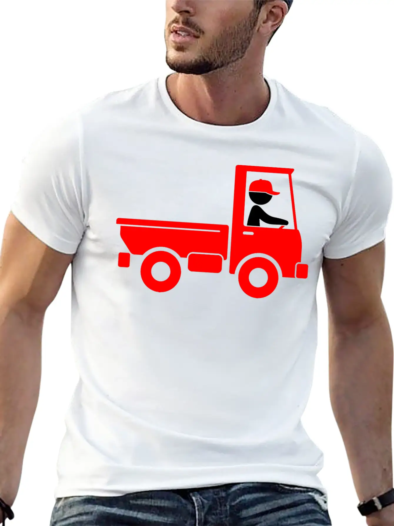 A Pickup Truck Drives To A Warehouse Classic Fit Graphic Tee For Daily Comfort – Unisex Cotton Shirt