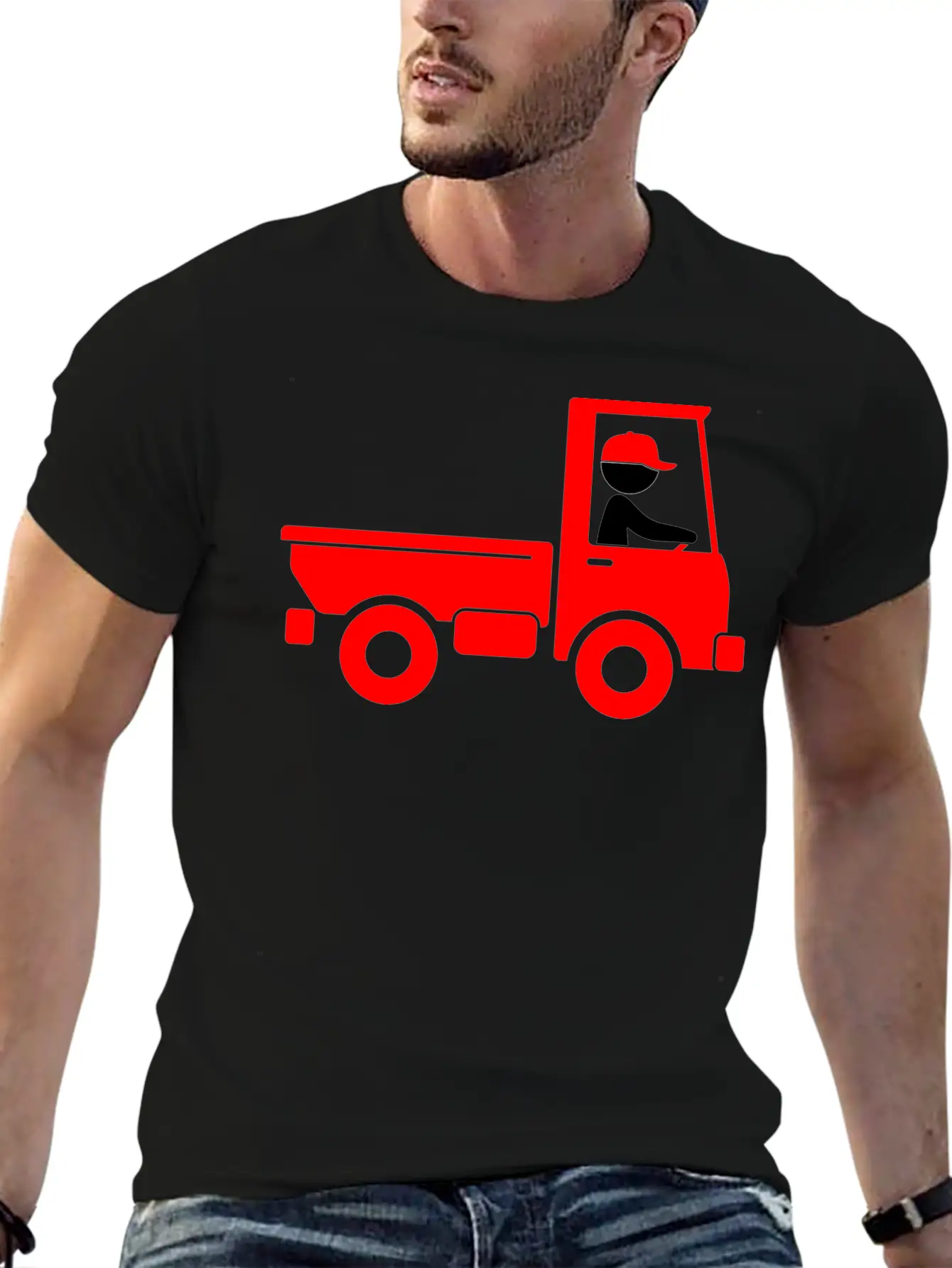 A Pickup Truck Drives To A Warehouse Classic Fit Graphic Tee For Daily Comfort – Unisex Cotton Shirt