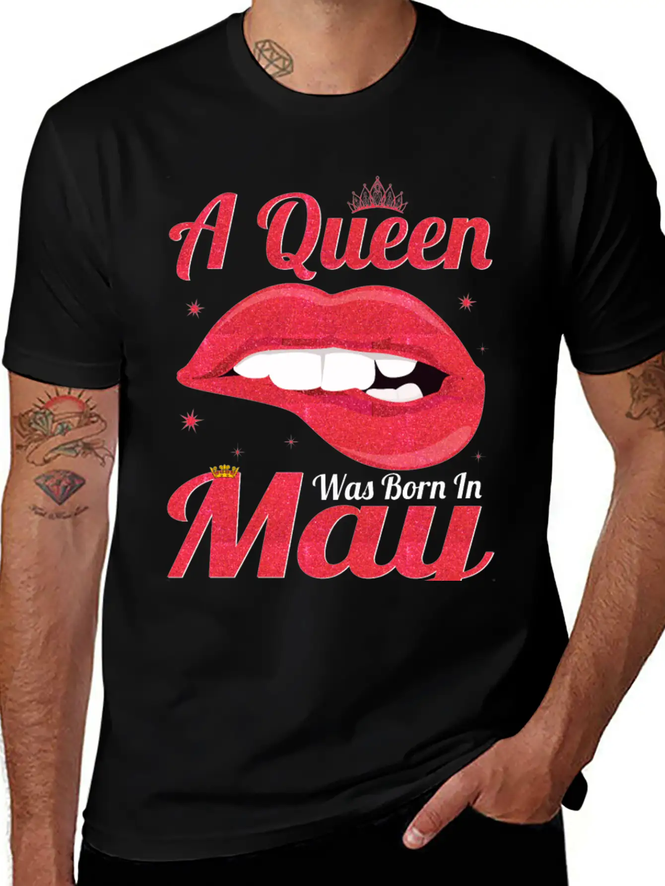 A QUEEN WAS BORN In MAY Lightweight Cotton T-Shirt – Daily Comfort Graphic Shirt