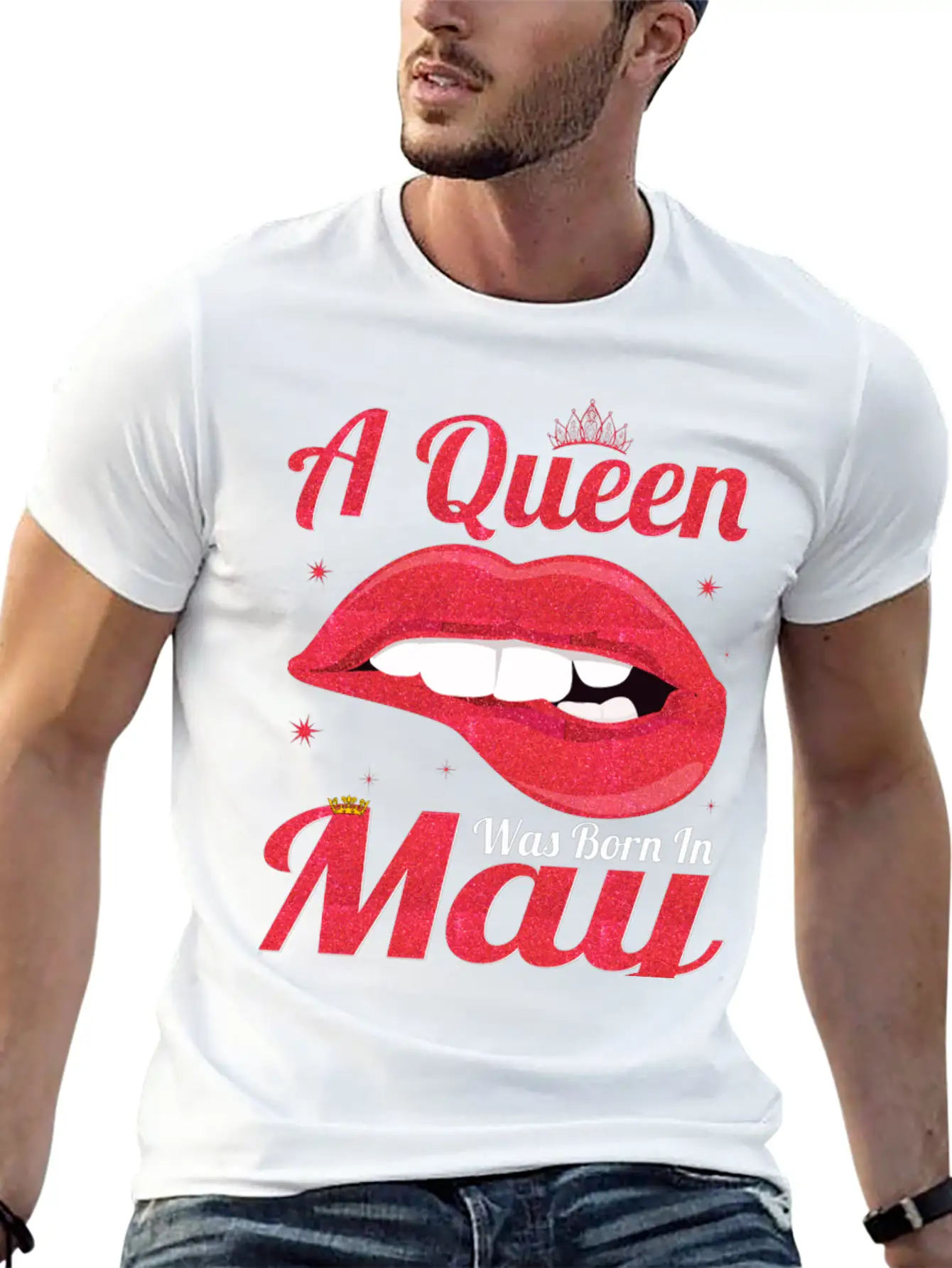 A QUEEN WAS BORN In MAY Lightweight Cotton T-Shirt – Daily Comfort Graphic Shirt