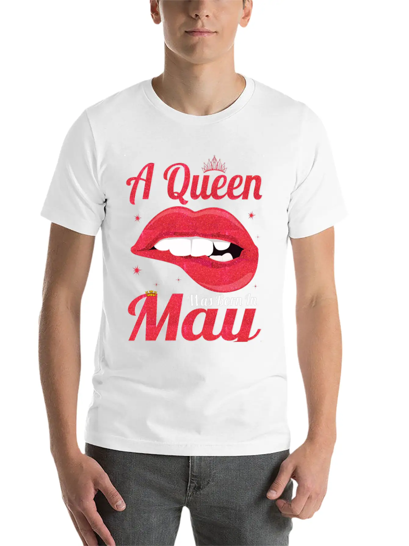 A QUEEN WAS BORN In MAY Lightweight Cotton T-Shirt – Daily Comfort Graphic Shirt