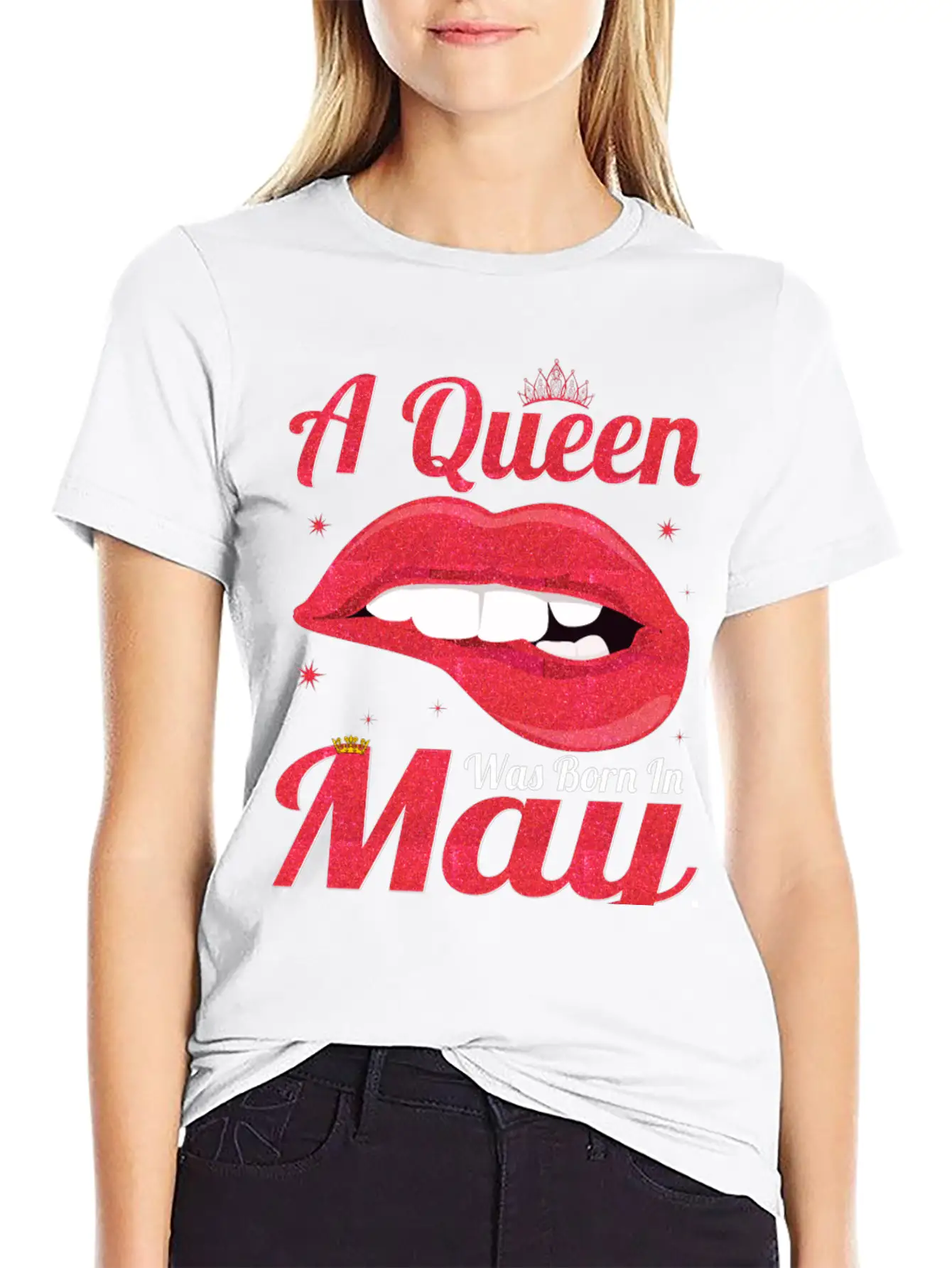 A QUEEN WAS BORN In MAY Lightweight Cotton T-Shirt – Daily Comfort Graphic Shirt