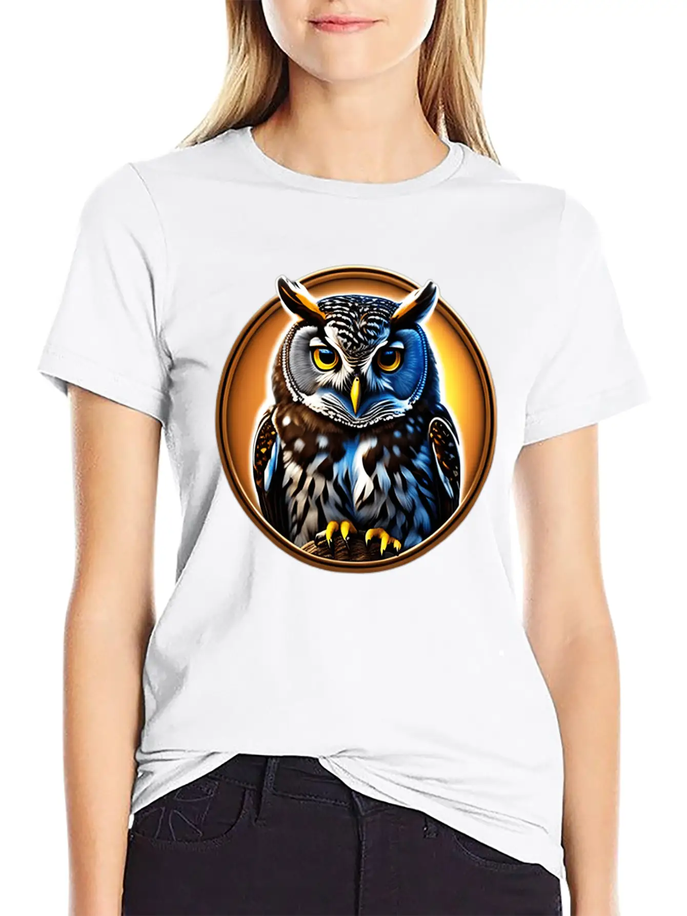 A Wise Old Owl Perched On A Branch Lightweight Cotton T-Shirt – Daily Comfort Graphic Shirt