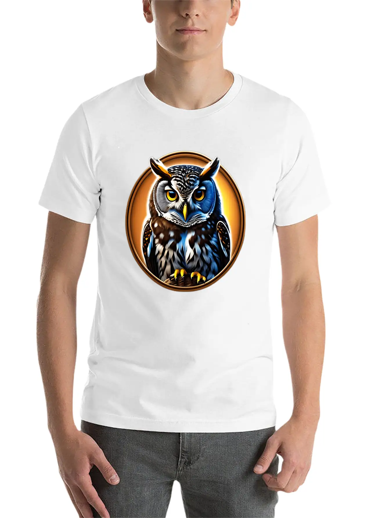 A Wise Old Owl Perched On A Branch Lightweight Cotton T-Shirt – Daily Comfort Graphic Shirt