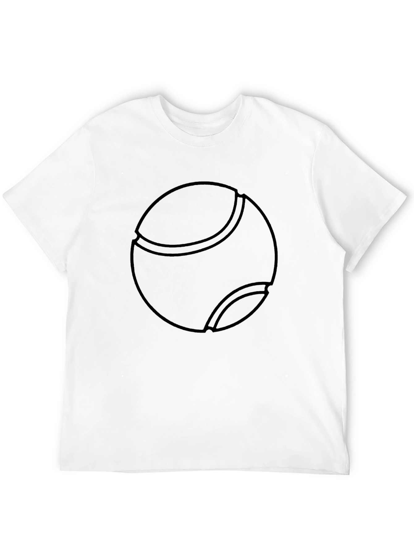 Tennis Ball Graphic Black T-Shirt Casual Cotton Tee