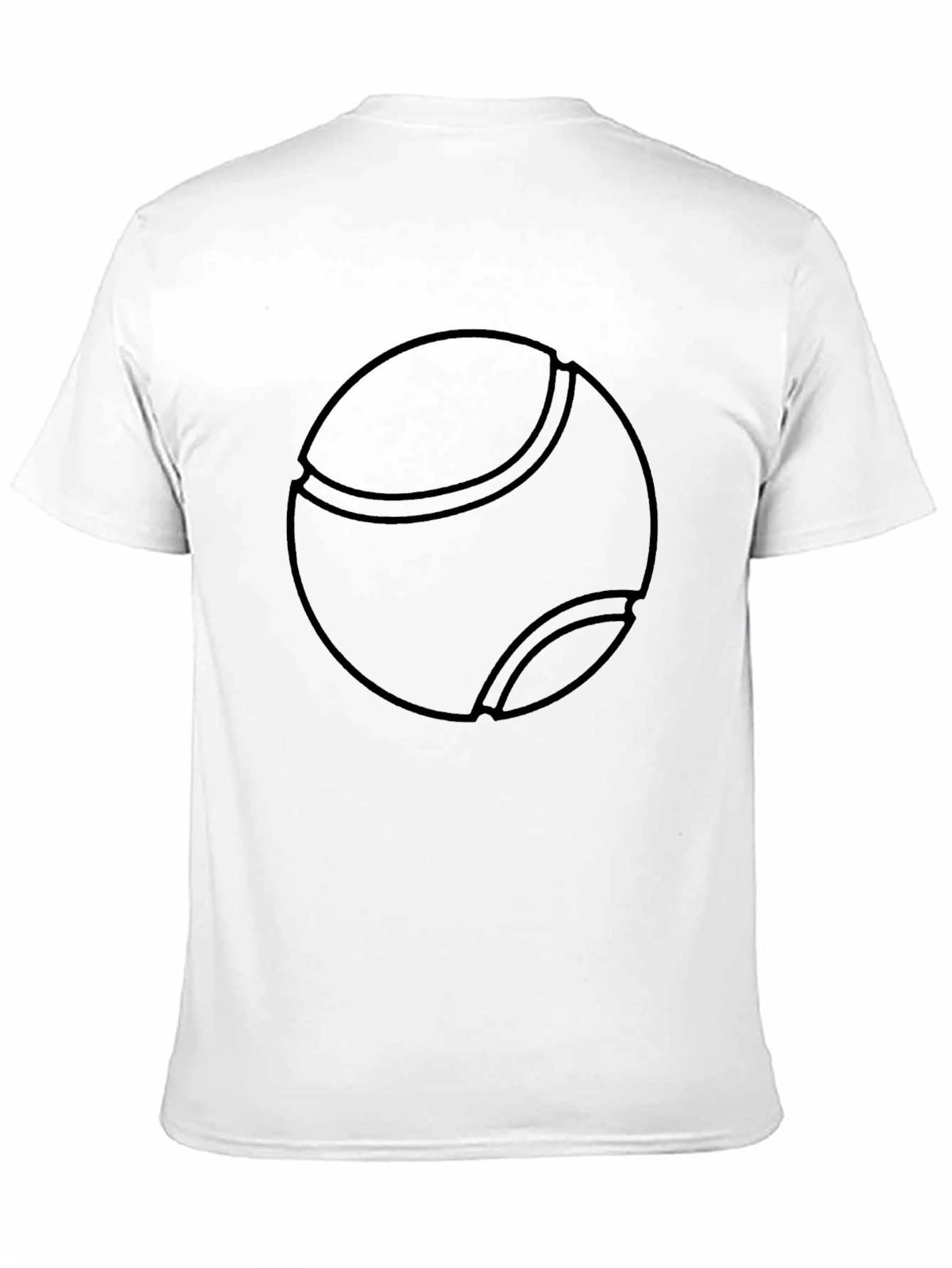 Tennis Ball Graphic Black T-Shirt Casual Cotton Tee