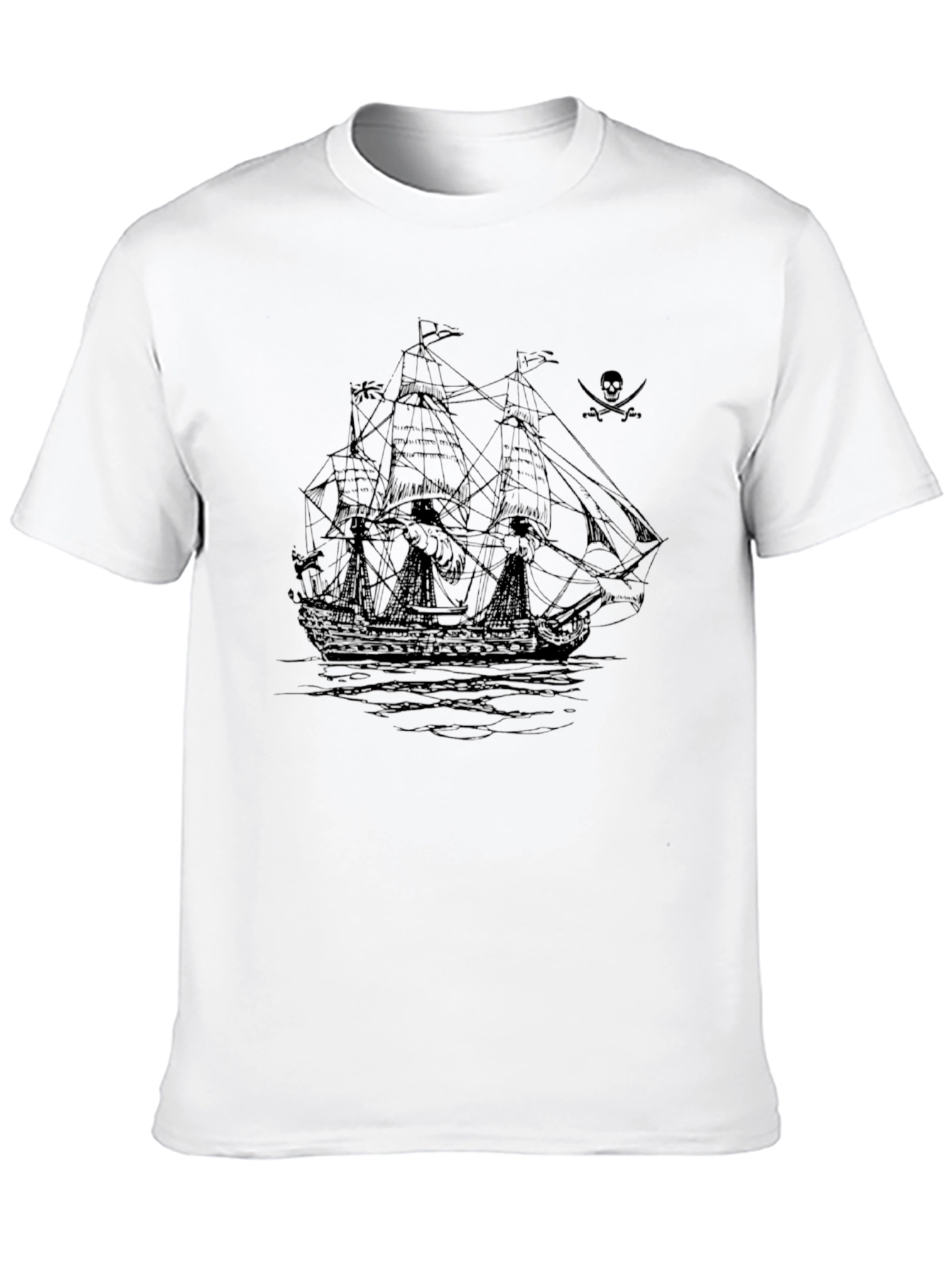 Pirate Ship Graphic Black T-Shirt