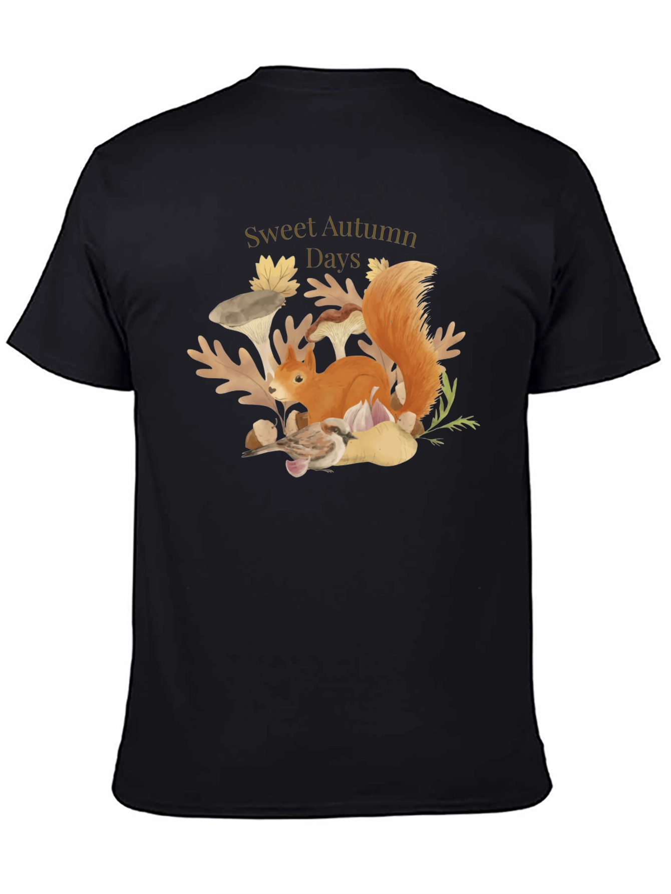 Sweet Autumn Days Black Graphic T-Shirt