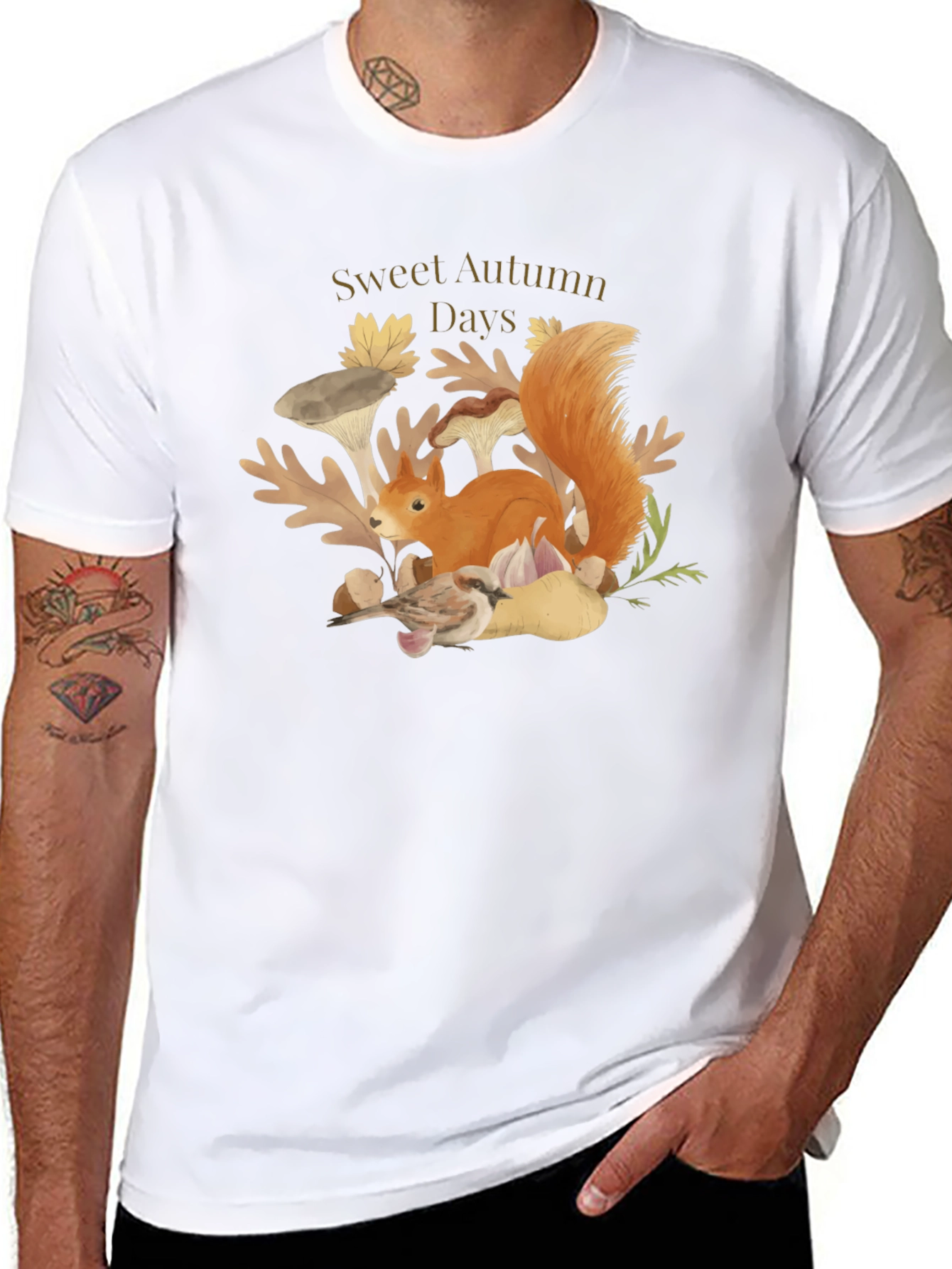 Sweet Autumn Days Black Graphic T-Shirt