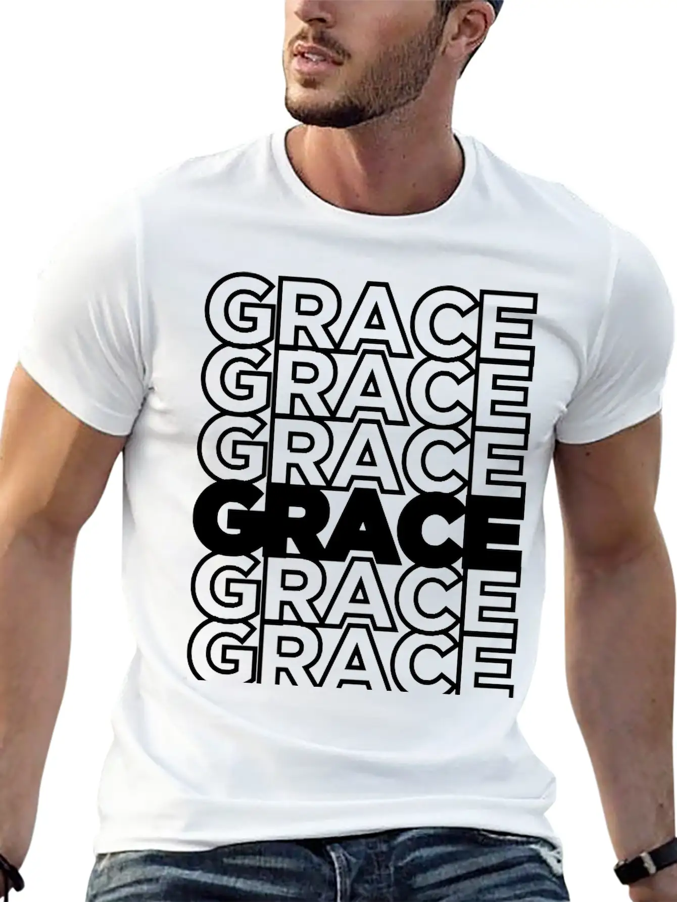 Abounding GRACE - Remix Unisex Casual T-Shirt – Clean Design For Daily Comfort