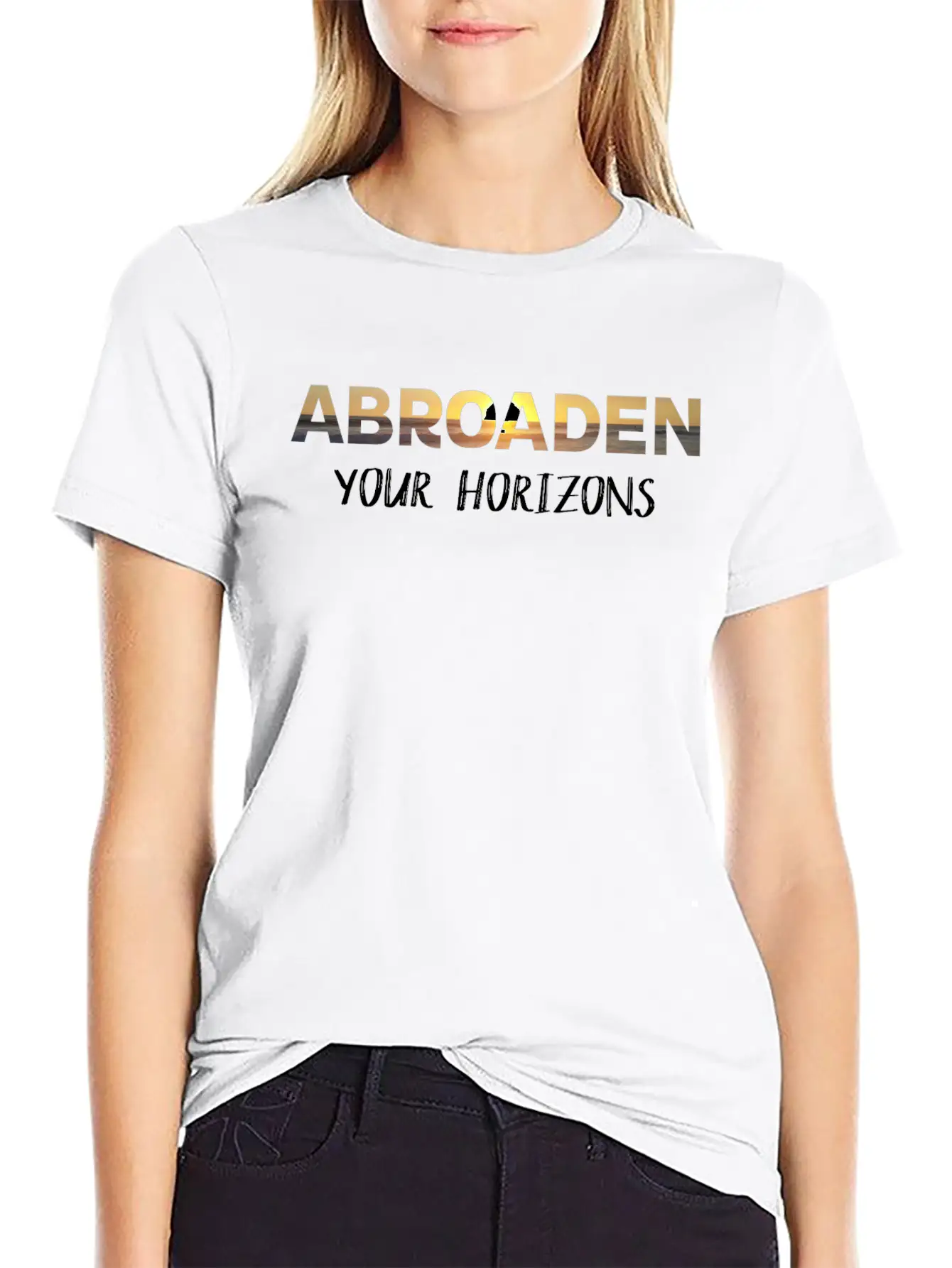 Abroaden Your Horizons Lightweight Cotton T-Shirt – Daily Comfort Graphic Shirt