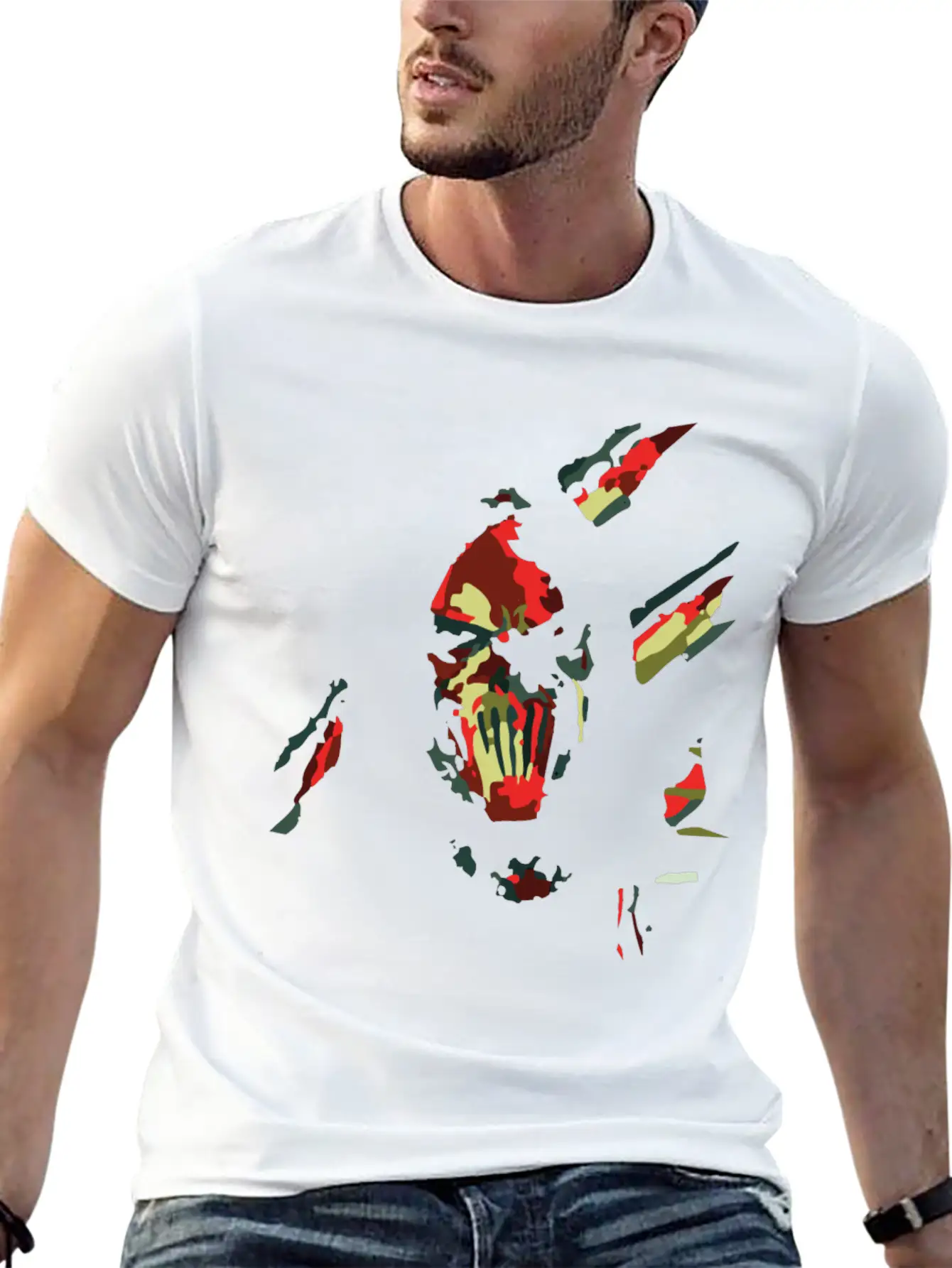 Abstrac Gothic Face Lightweight Cotton T-Shirt – Daily Comfort Graphic Shirt
