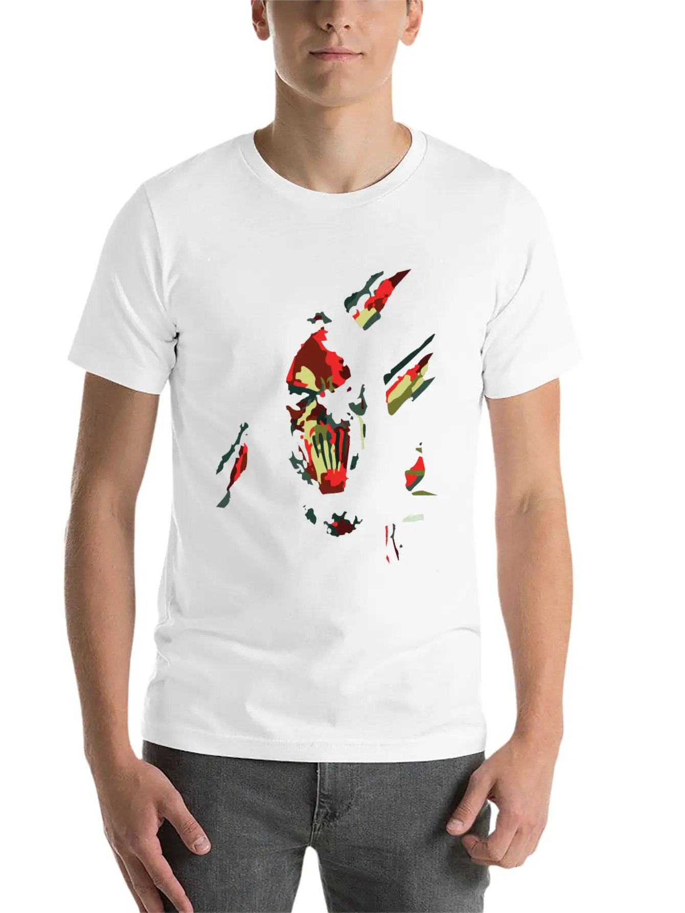 Abstrac Gothic Face Lightweight Cotton T-Shirt – Daily Comfort Graphic Shirt