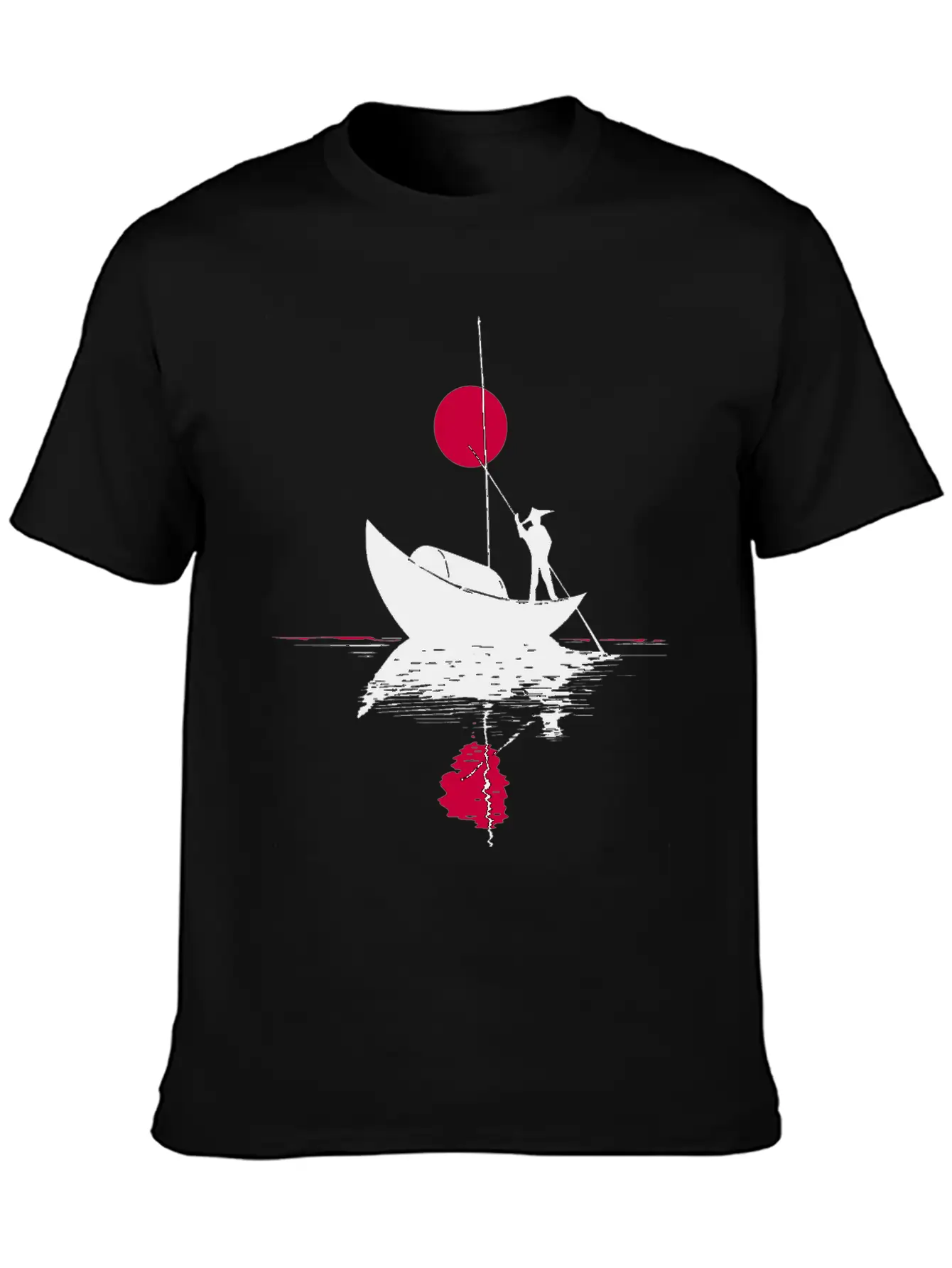 Abstract сard With Chinese Landscape Basic Graphic T-Shirt – Daily Comfort In Soft Cotton
