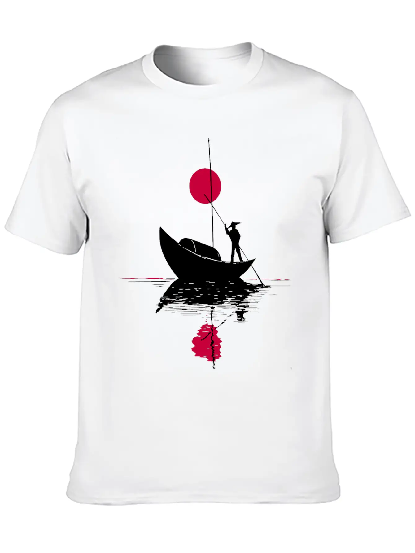 Abstract сard With Chinese Landscape Basic Graphic T-Shirt – Daily Comfort In Soft Cotton