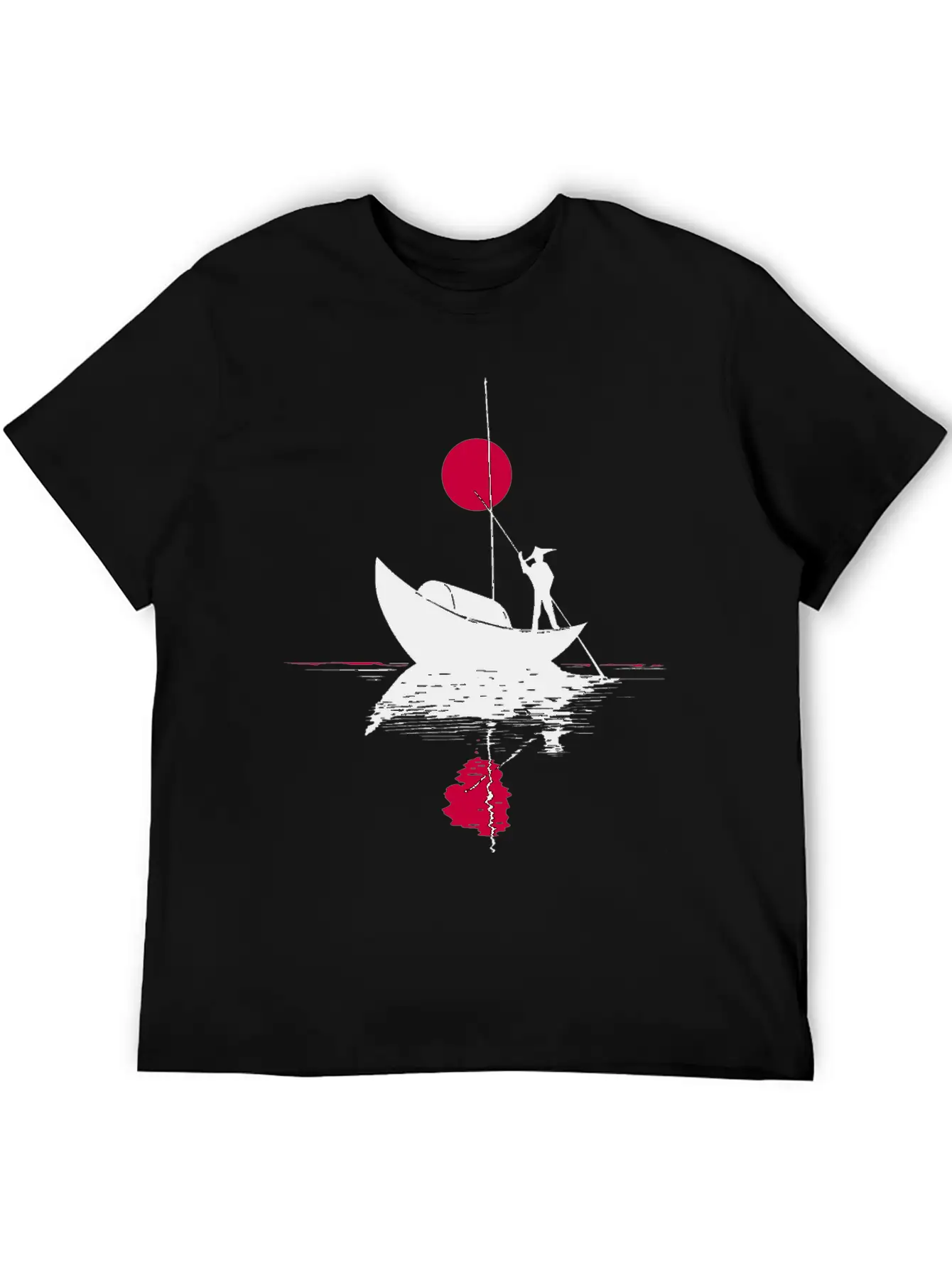 Abstract сard With Chinese Landscape Basic Graphic T-Shirt – Daily Comfort In Soft Cotton