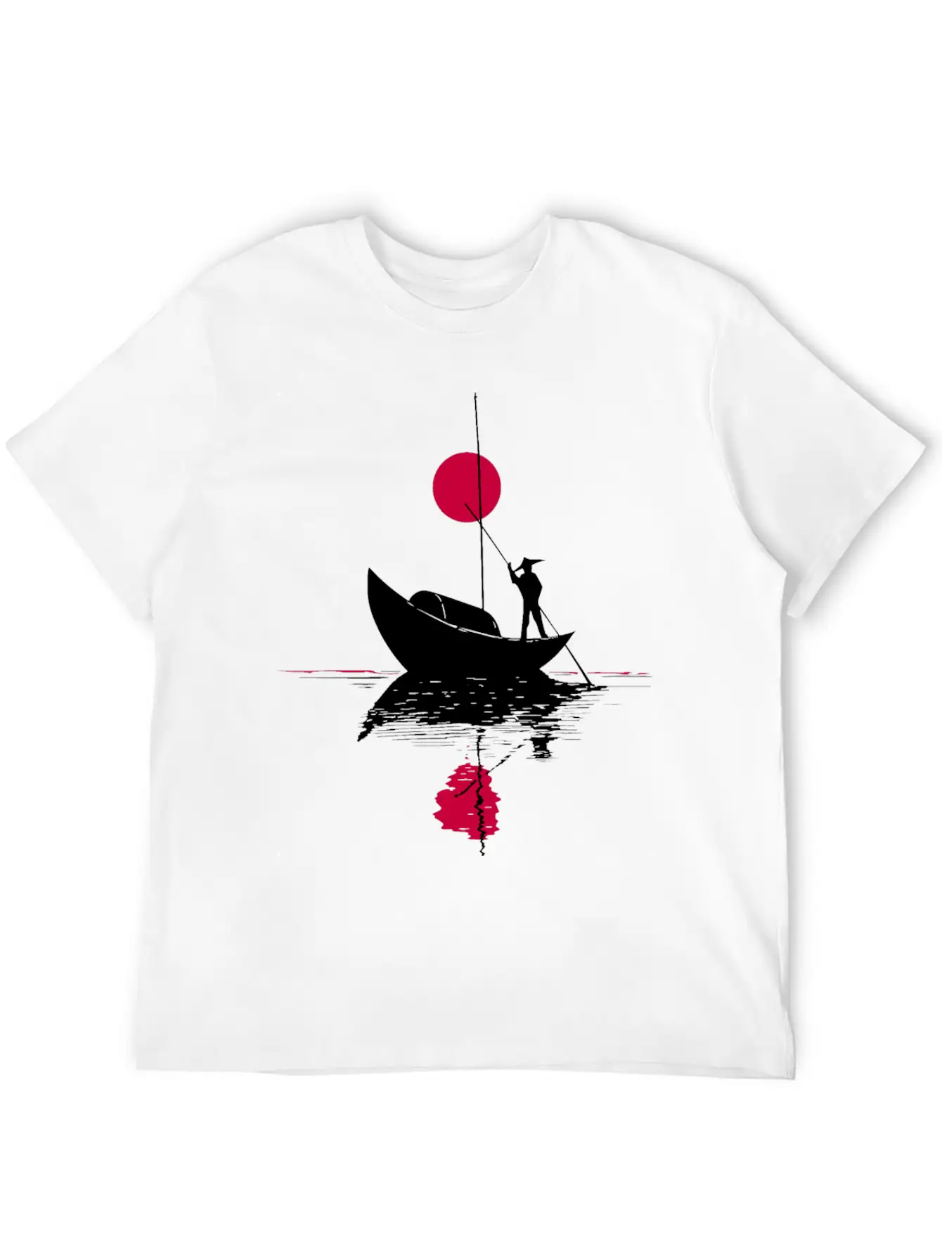 Abstract сard With Chinese Landscape Basic Graphic T-Shirt – Daily Comfort In Soft Cotton