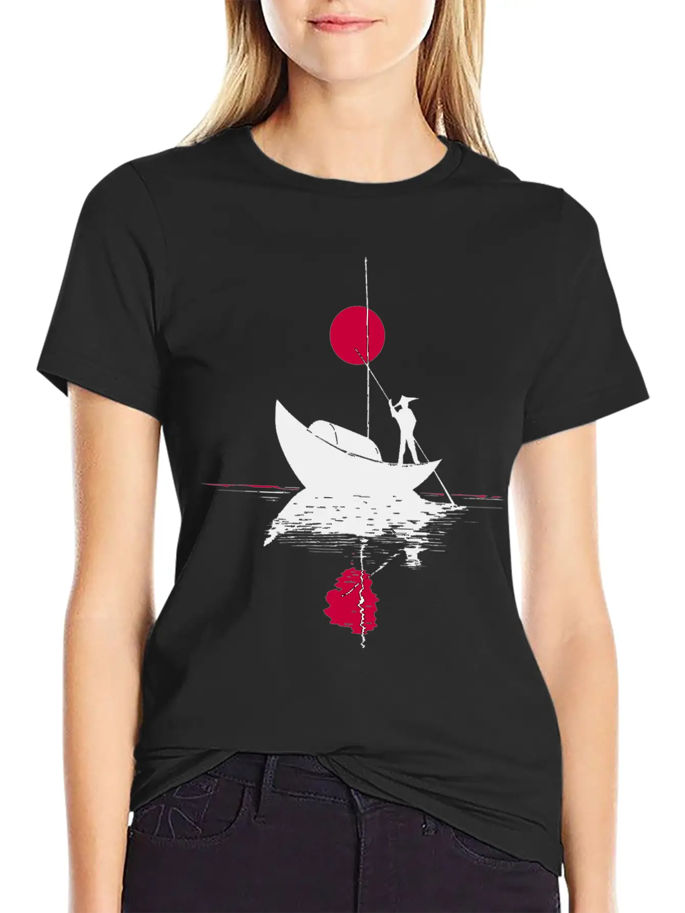 Abstract сard With Chinese Landscape Basic Graphic T-Shirt – Daily Comfort In Soft Cotton