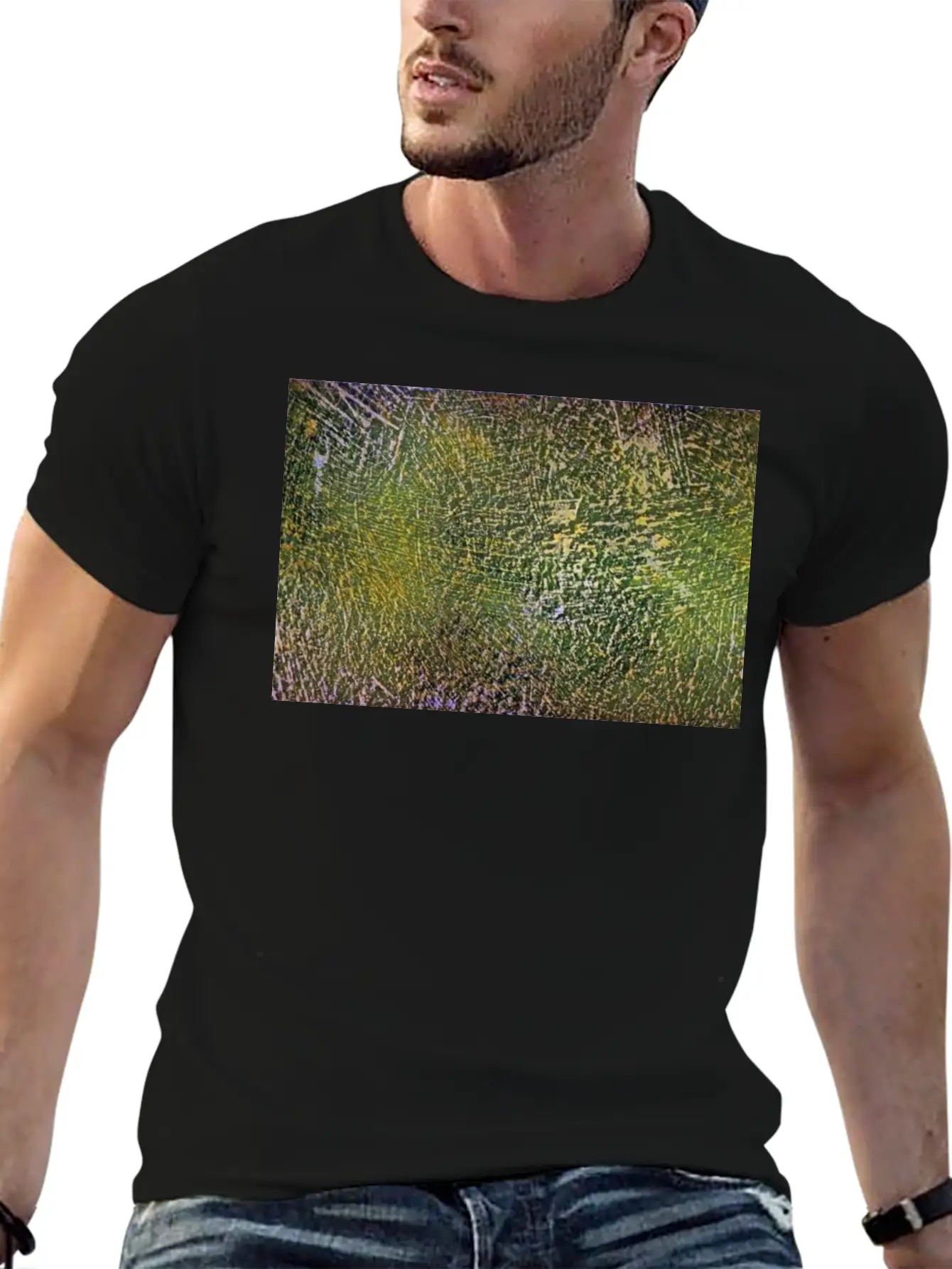 Abstract Art - Green / Yellow - Artist / Painting Stylish Everyday T-Shirt – Unisex Basic Cotton Tee