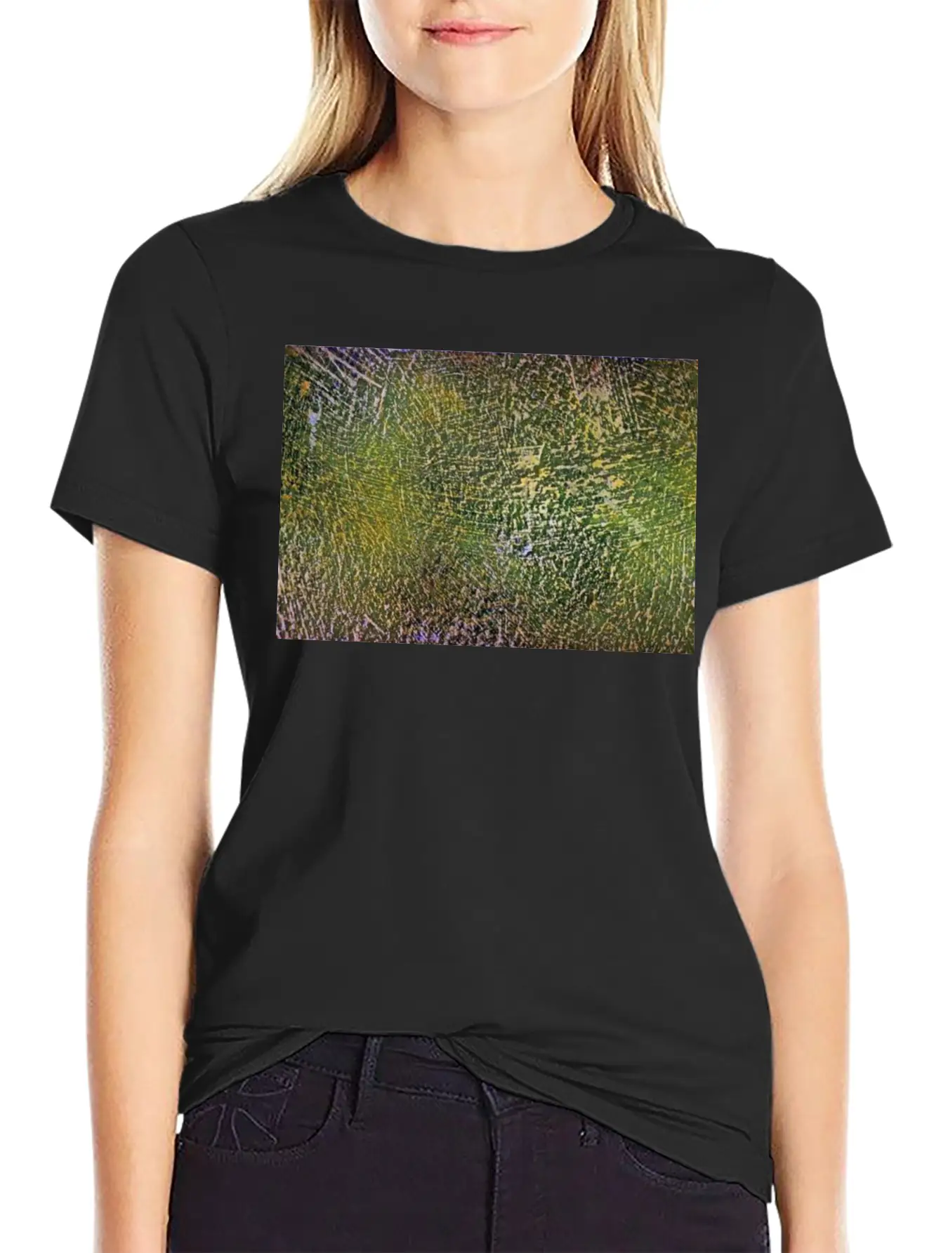 Abstract Art - Green / Yellow - Artist / Painting Stylish Everyday T-Shirt – Unisex Basic Cotton Tee