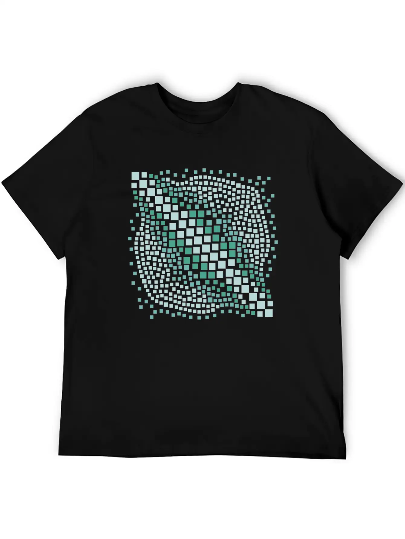Abstract Green Water Mosaic Basic Graphic T-Shirt – Daily Comfort In Soft Cotton