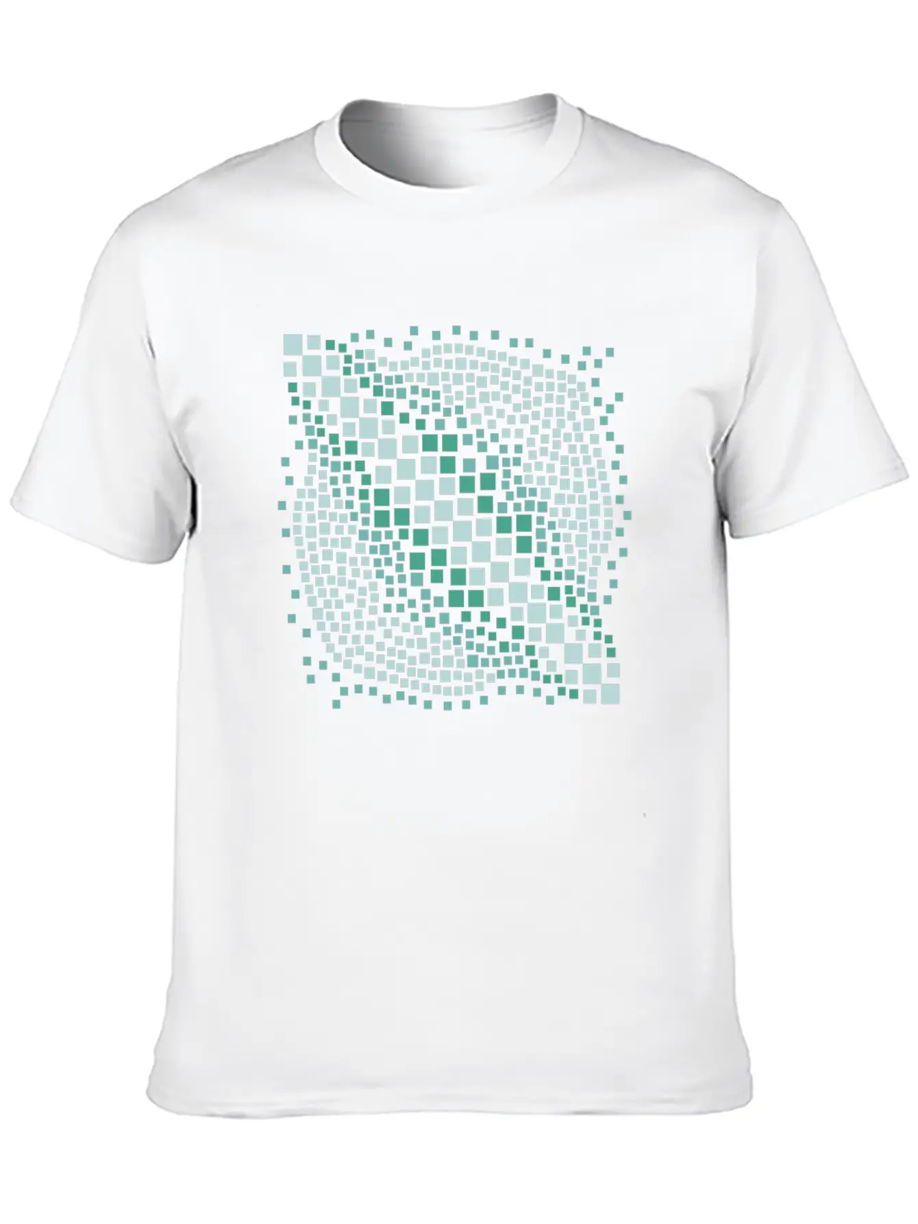 Abstract Green Water Mosaic Basic Graphic T-Shirt – Daily Comfort In Soft Cotton