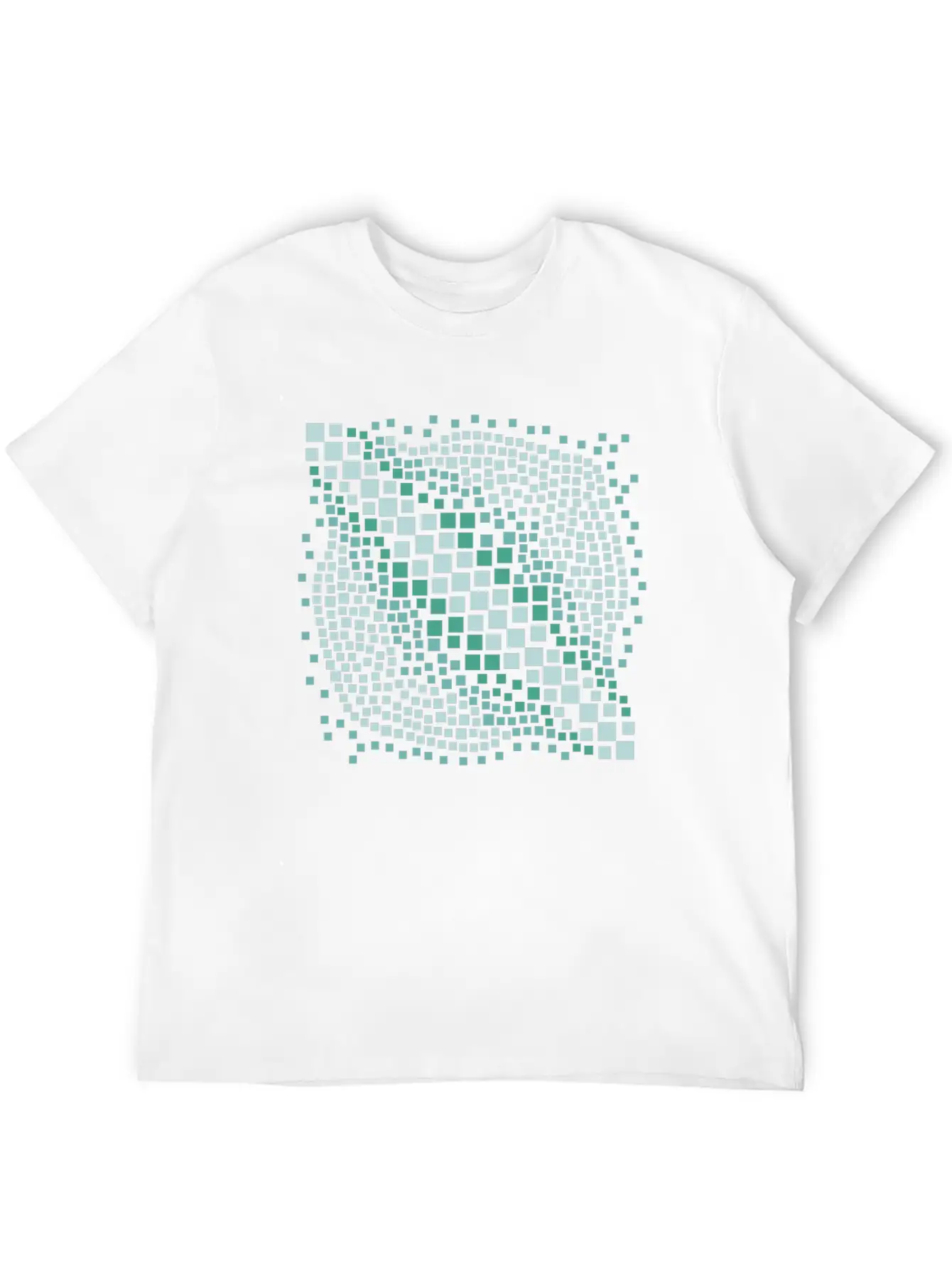 Abstract Green Water Mosaic Basic Graphic T-Shirt – Daily Comfort In Soft Cotton