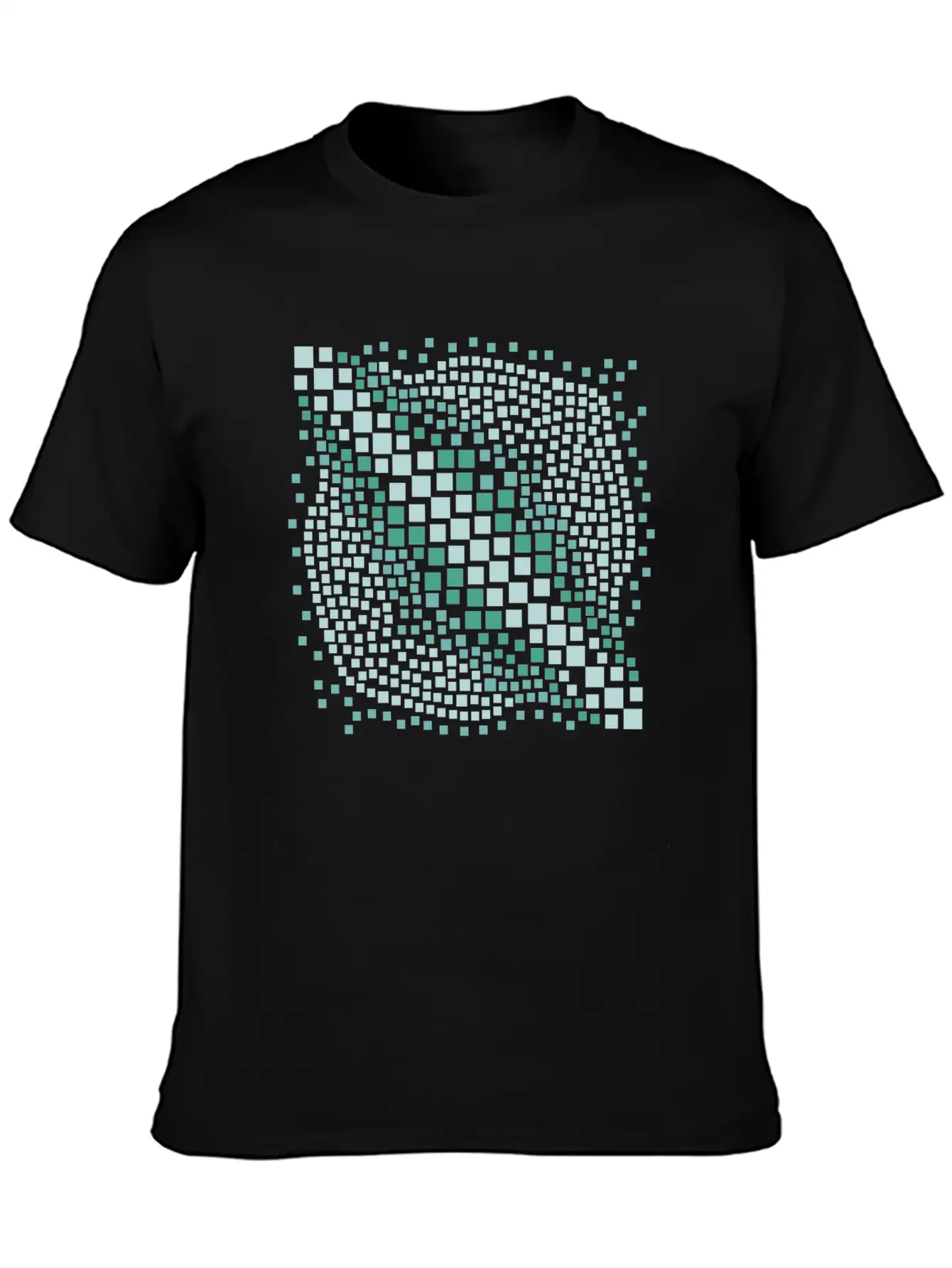 Abstract Green Water Mosaic Basic Graphic T-Shirt – Daily Comfort In Soft Cotton