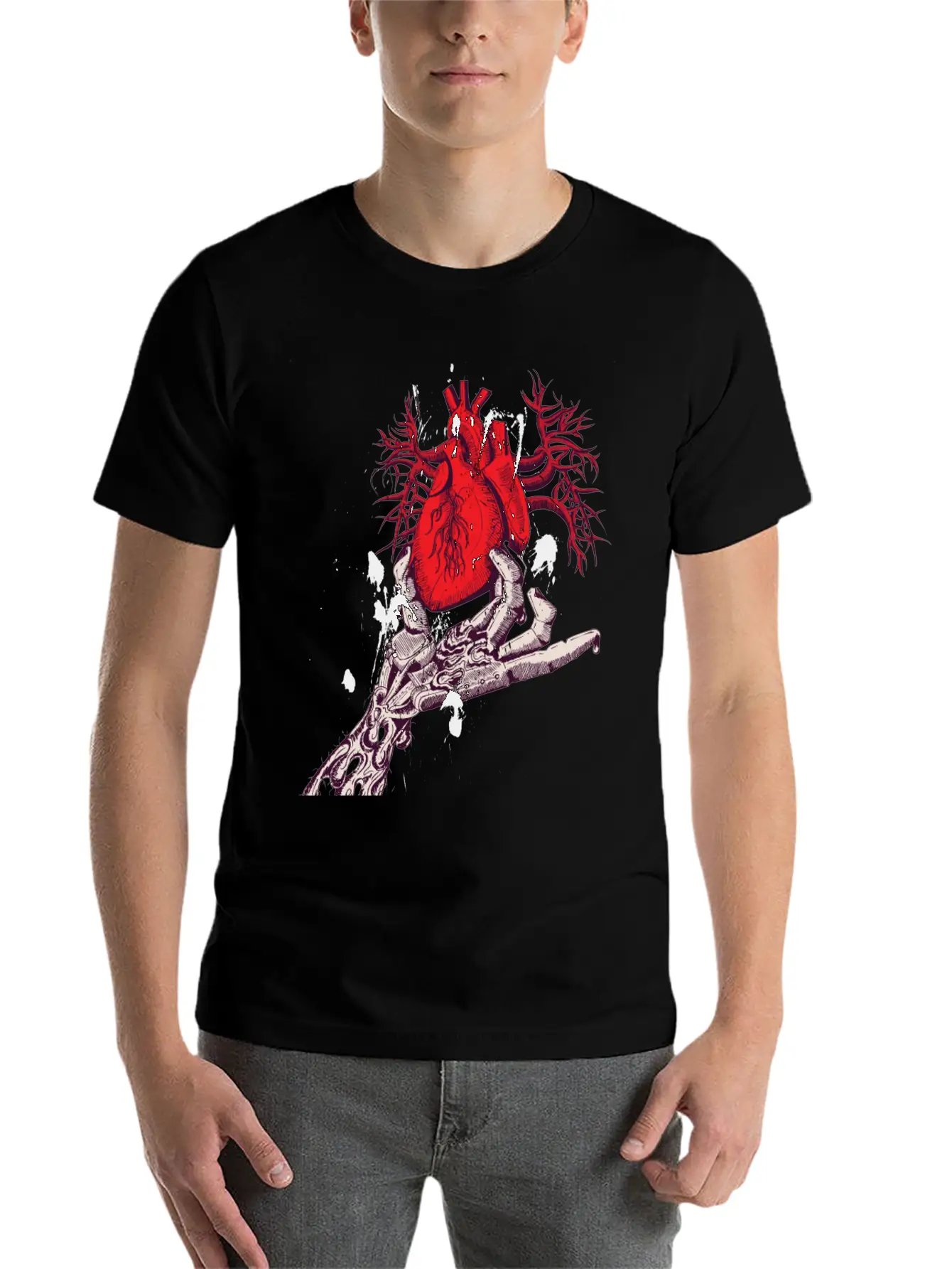Abstract Heart Hand Graffiti Vector Image Cartoon Unisex Casual T-Shirt – Clean Design For Daily Comfort