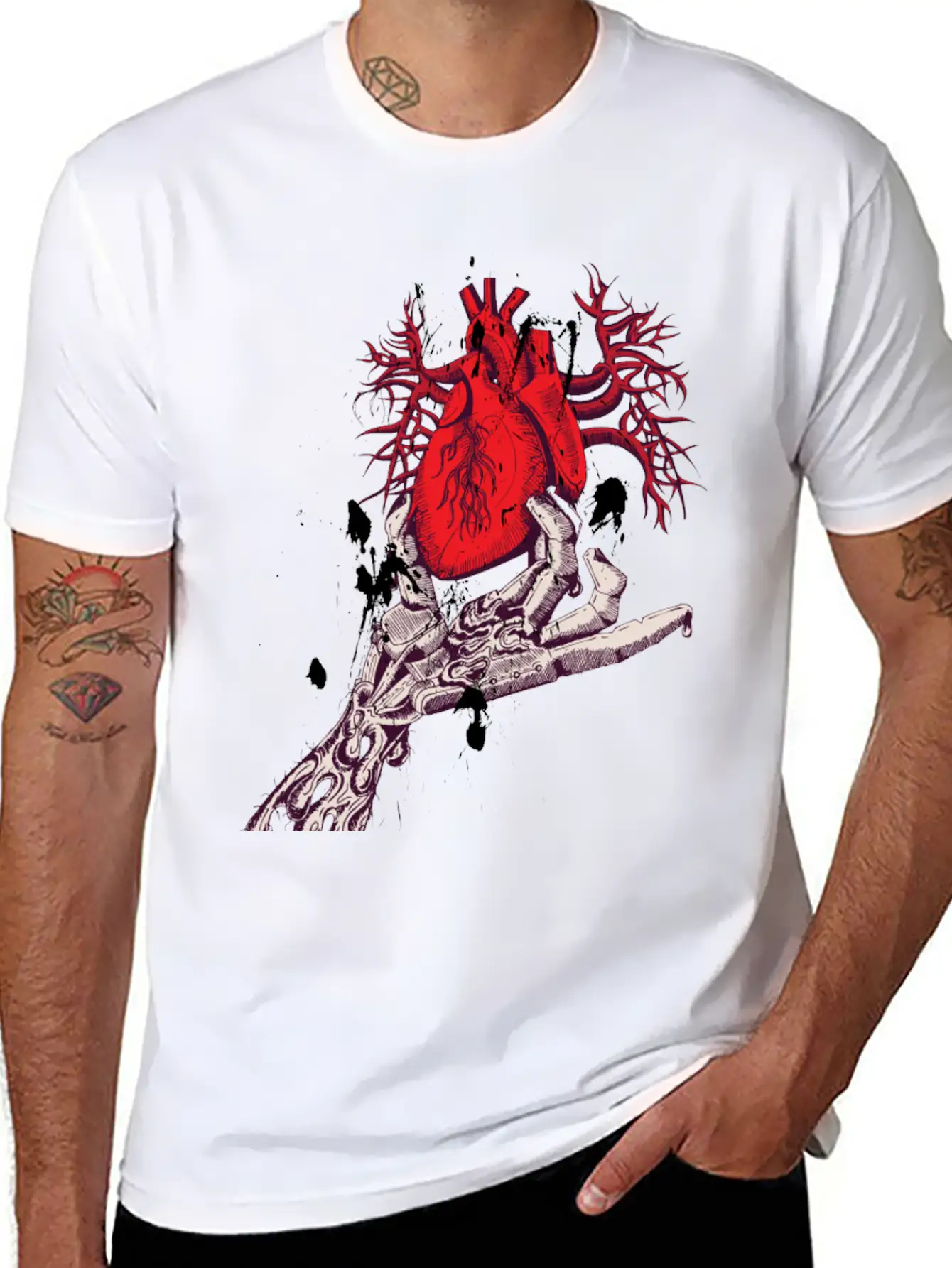 Abstract Heart Hand Graffiti Vector Image Cartoon Unisex Casual T-Shirt – Clean Design For Daily Comfort