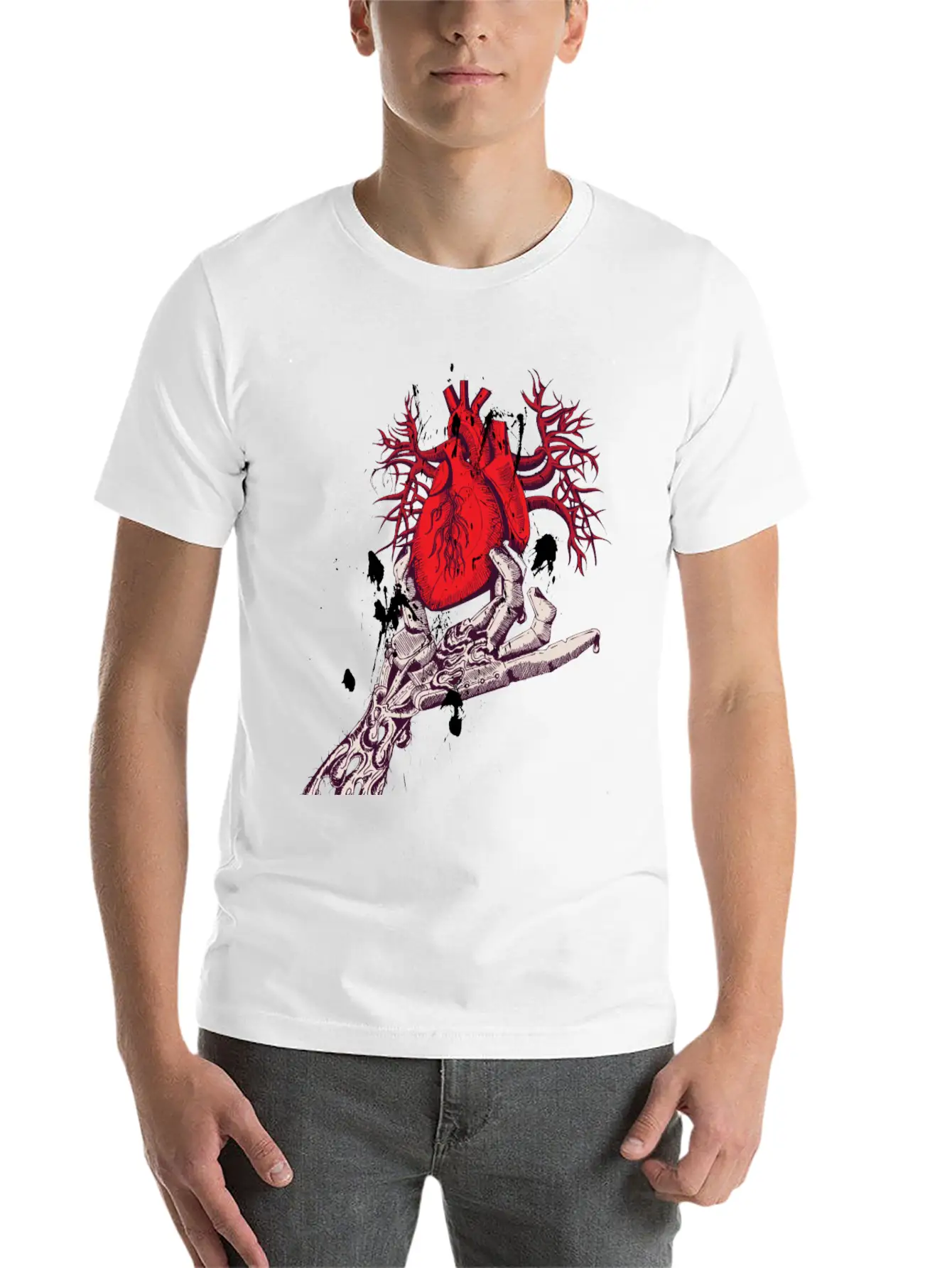 Abstract Heart Hand Graffiti Vector Image Cartoon Unisex Casual T-Shirt – Clean Design For Daily Comfort
