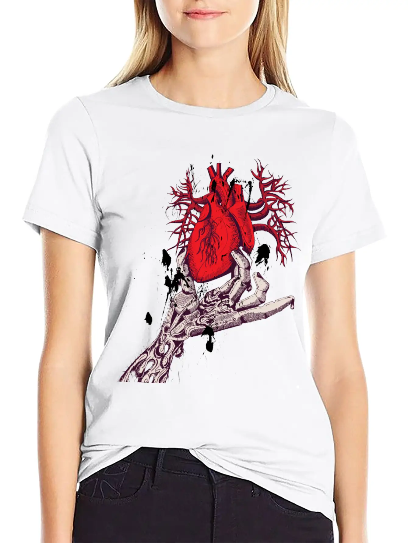 Abstract Heart Hand Graffiti Vector Image Cartoon Unisex Casual T-Shirt – Clean Design For Daily Comfort