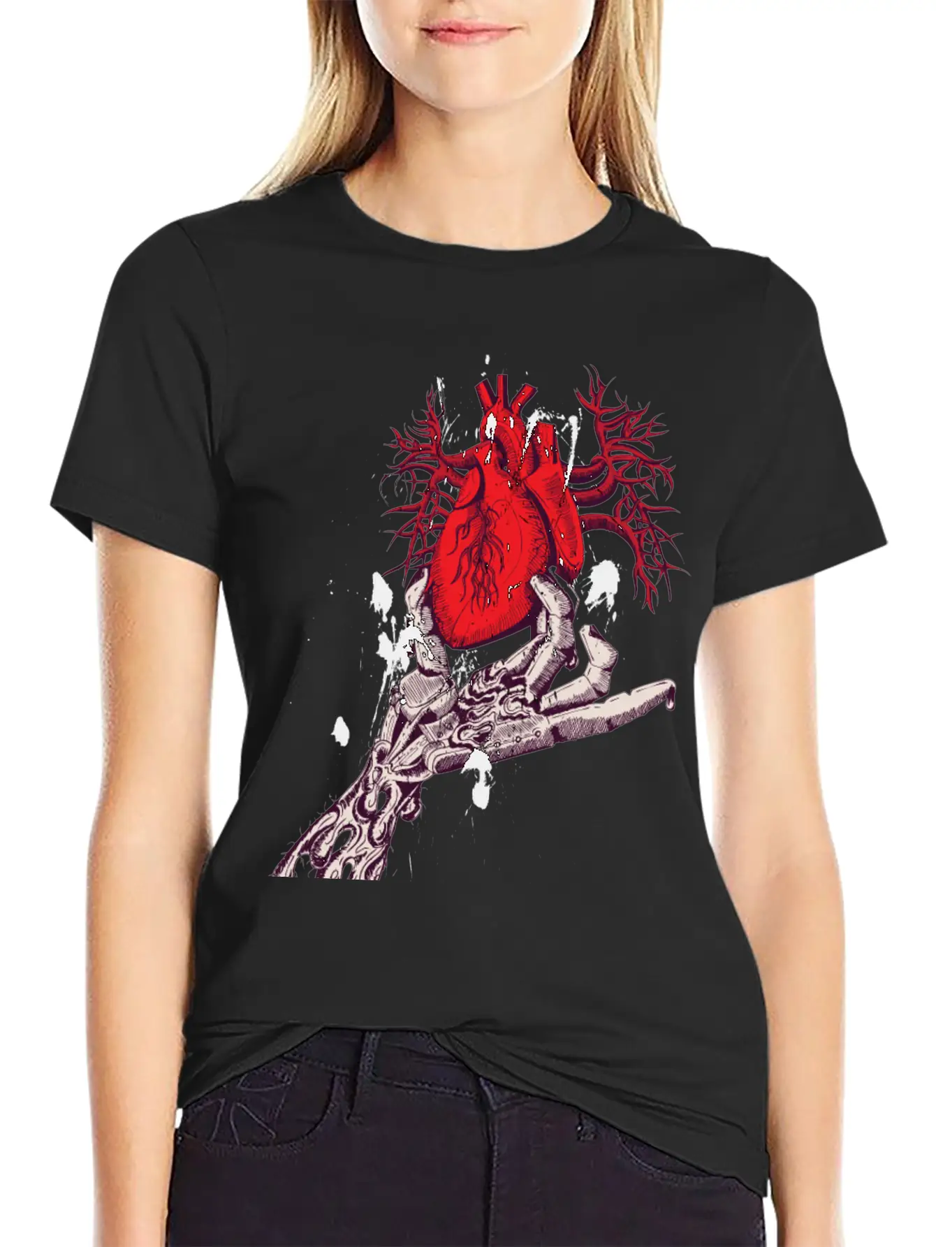 Abstract Heart Hand Graffiti Vector Image Cartoon Unisex Casual T-Shirt – Clean Design For Daily Comfort