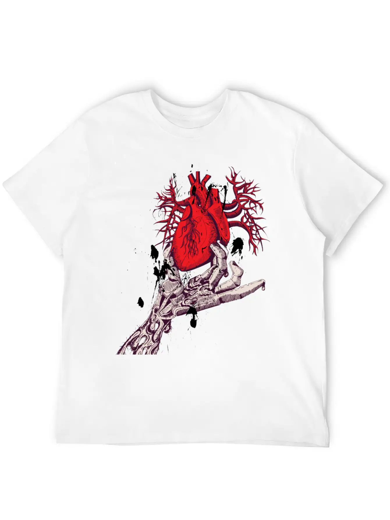 Abstract Heart Hand Graffiti Vector Image Cartoon Unisex Casual T-Shirt – Clean Design For Daily Comfort