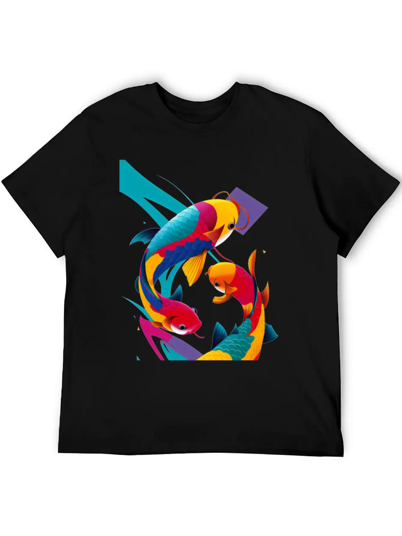 Abstract Koi Carps Classic Fit Graphic Tee For Daily Comfort – Unisex Cotton Shirt