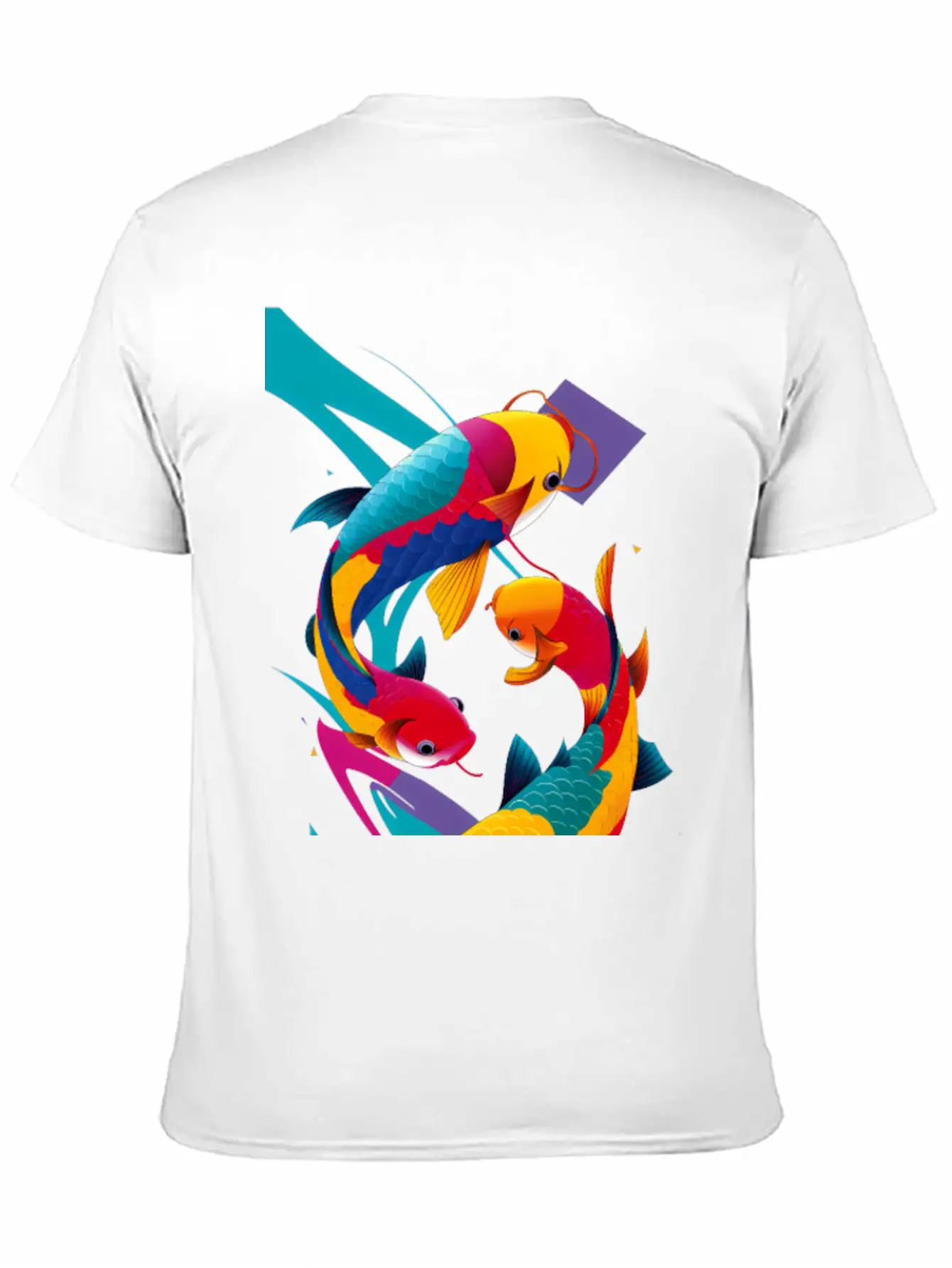 Abstract Koi Carps Classic Fit Graphic Tee For Daily Comfort – Unisex Cotton Shirt