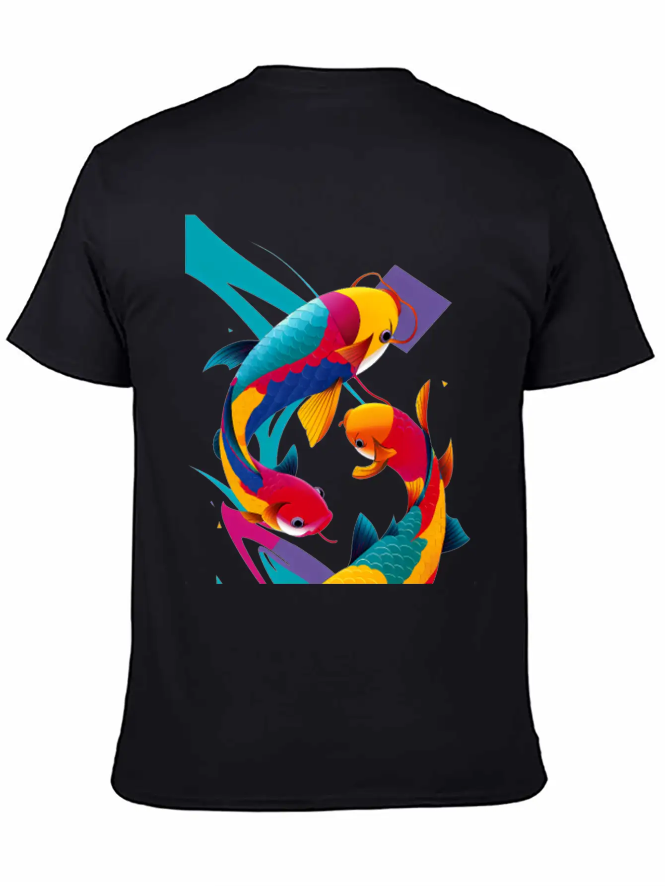 Abstract Koi Carps Classic Fit Graphic Tee For Daily Comfort – Unisex Cotton Shirt
