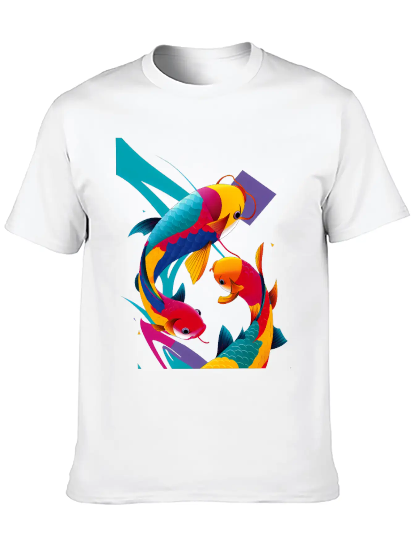 Abstract Koi Carps Classic Fit Graphic Tee For Daily Comfort – Unisex Cotton Shirt